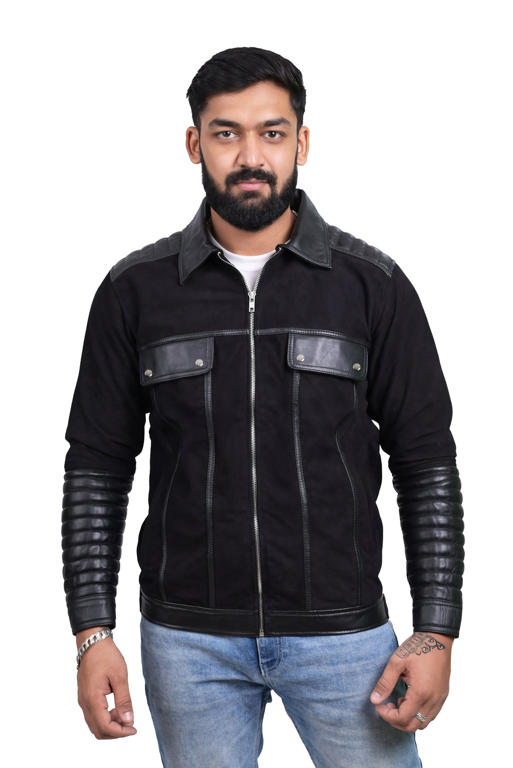 FINEHIDE  MIDNIGHT FUSION GENUINE LEATHER JACKETS FOR MENS