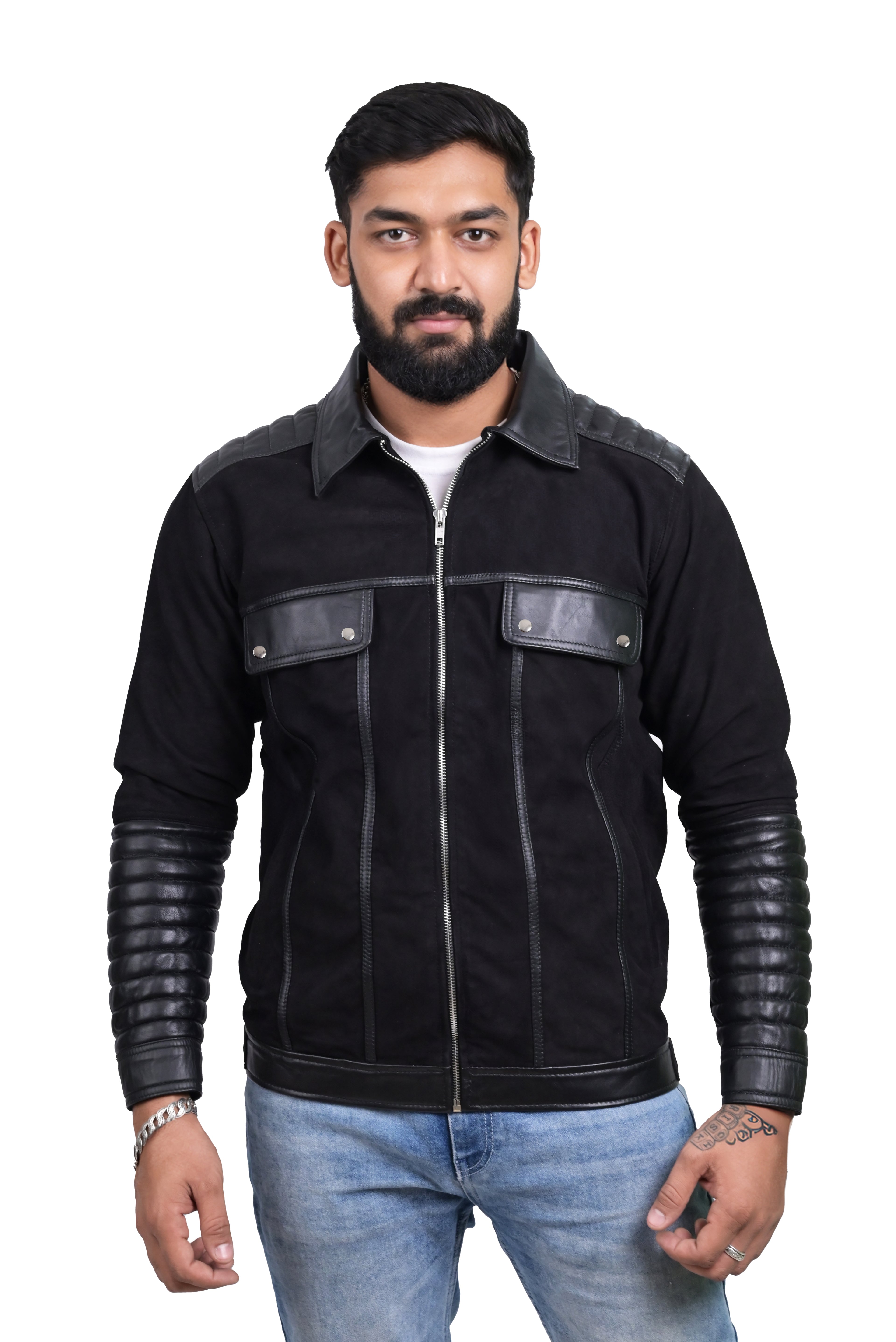 FINEHIDE  MIDNIGHT FUSION GENUINE LEATHER JACKETS FOR MENS