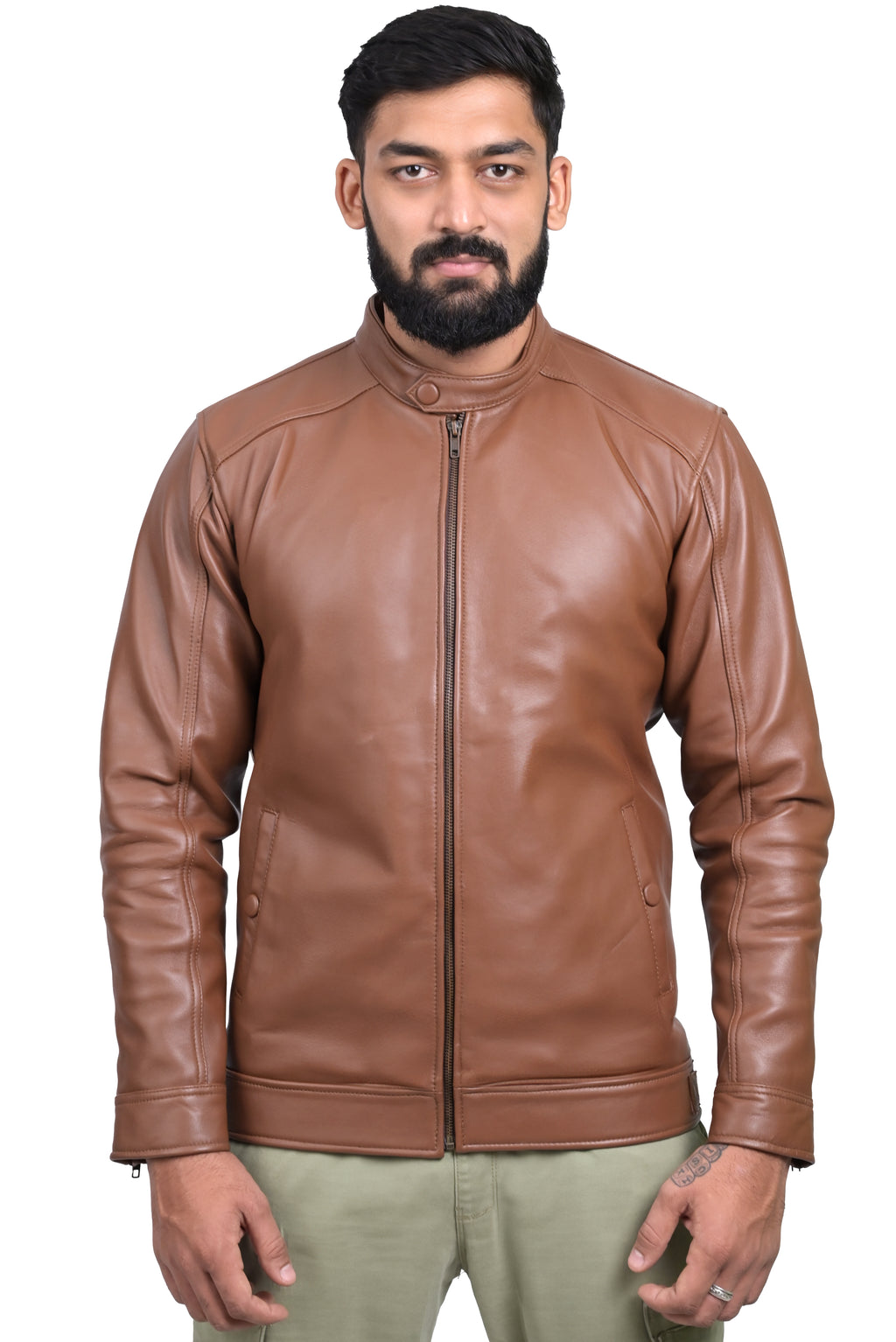 FINEHIDE CLASSIC TAN MONARCAH GENUIN LEATHER JACKETS FOR MEN