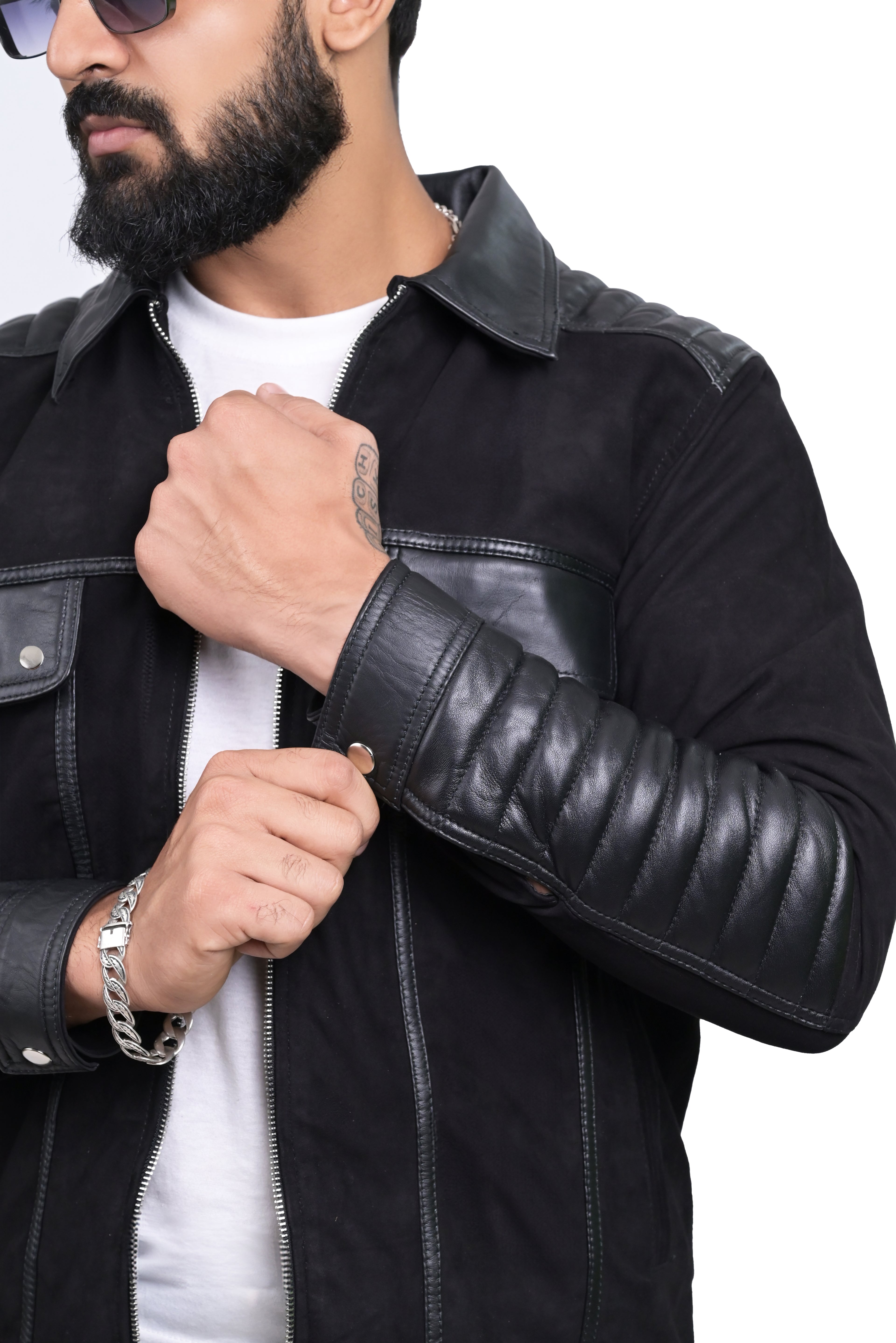 FINEHIDE  MIDNIGHT FUSION GENUINE LEATHER JACKETS FOR MENS