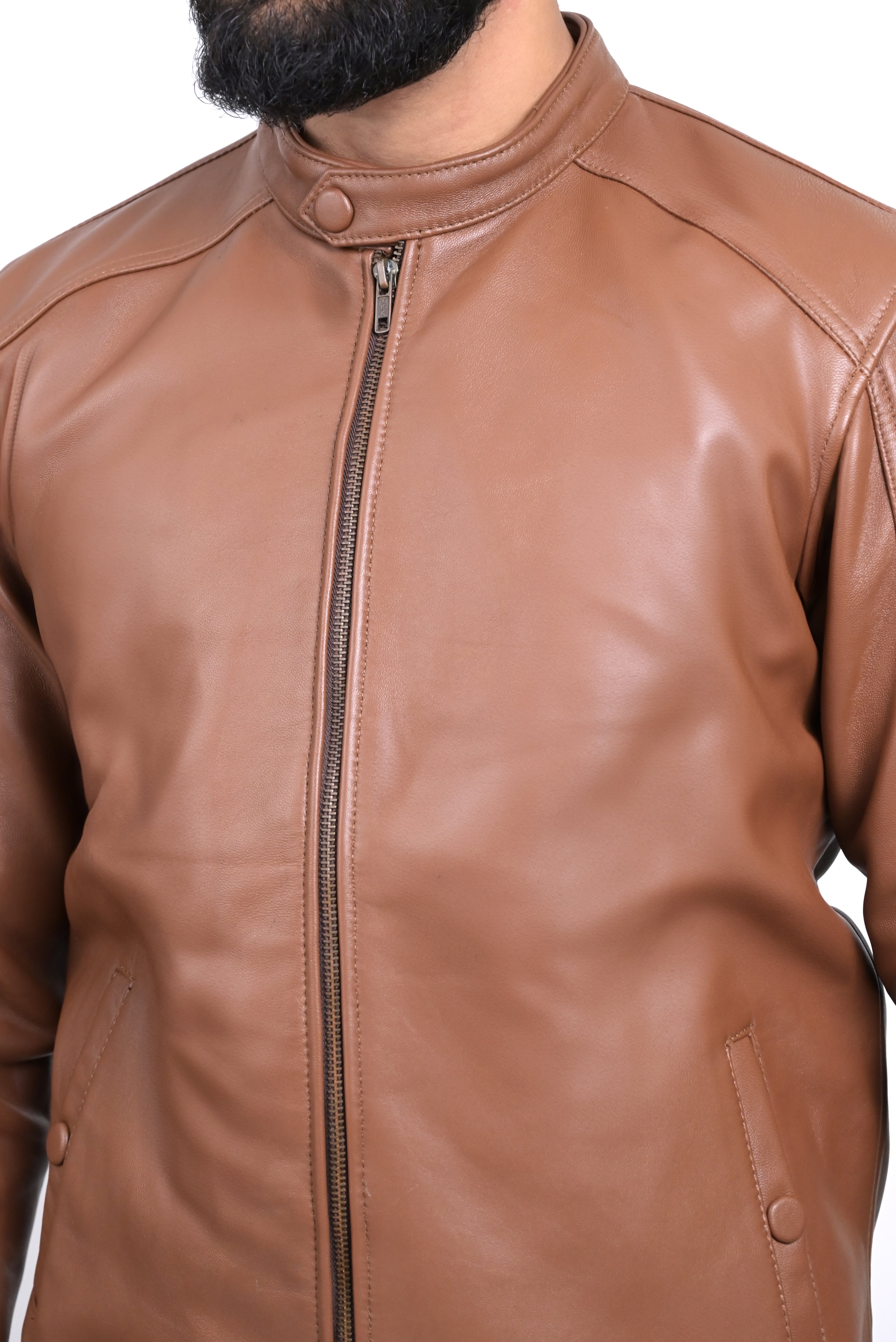 FINEHIDE CLASSIC TAN MONARCAH GENUIN LEATHER JACKETS FOR MEN