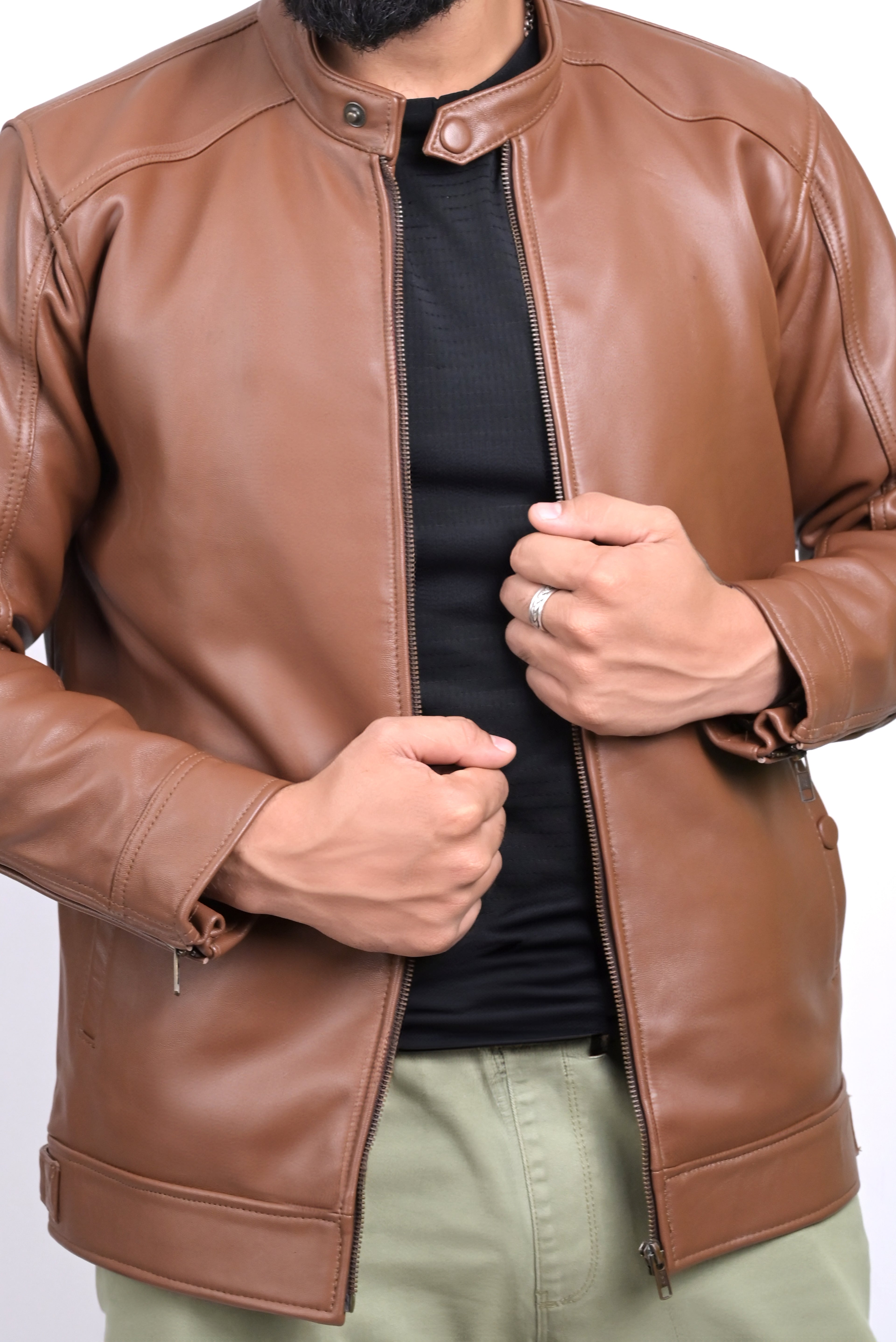 FINEHIDE CLASSIC TAN MONARCAH GENUIN LEATHER JACKETS FOR MEN