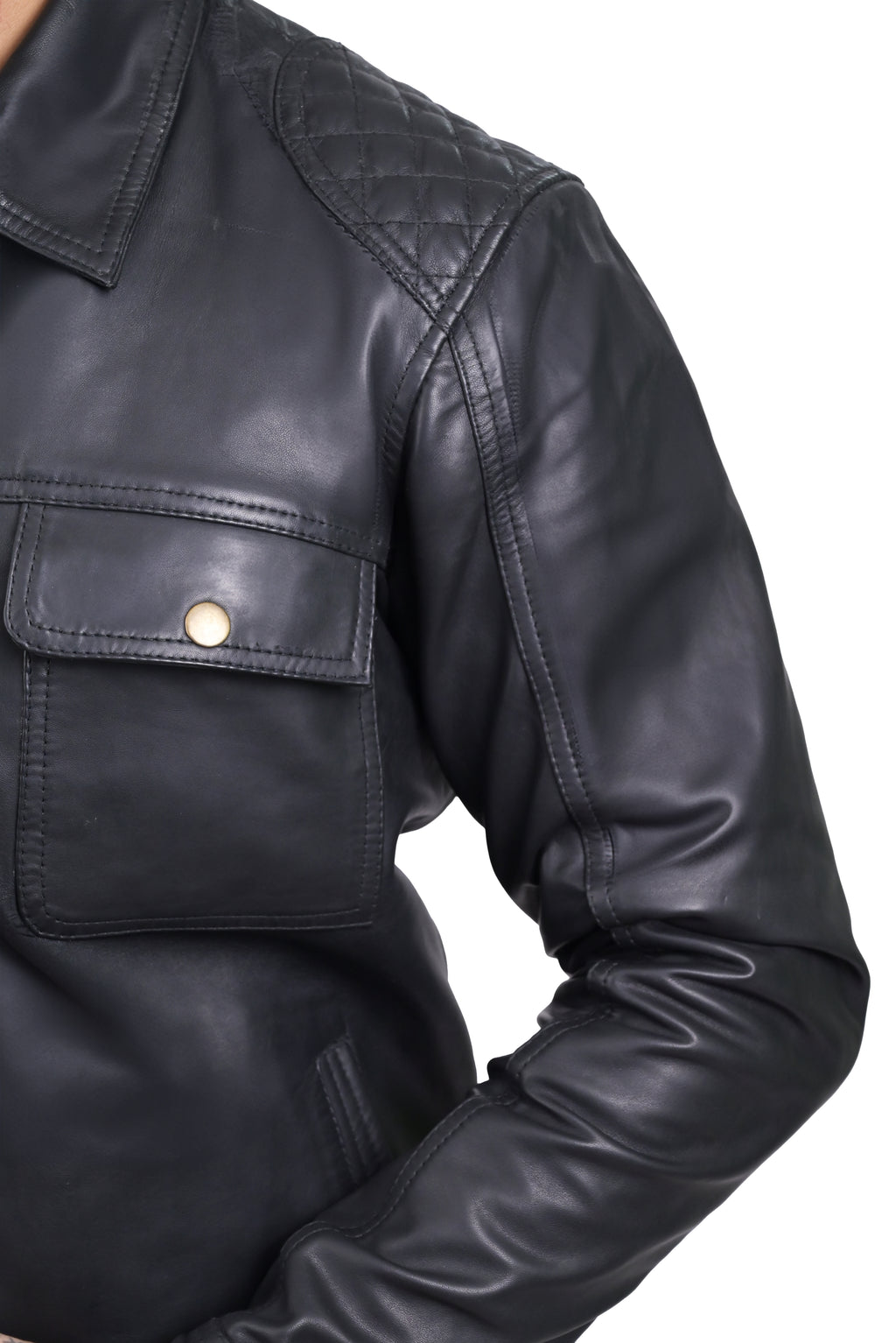 FINEHIDE BLACK COMMANDER  GENUINE LEATHER JACKETS FOR MENS