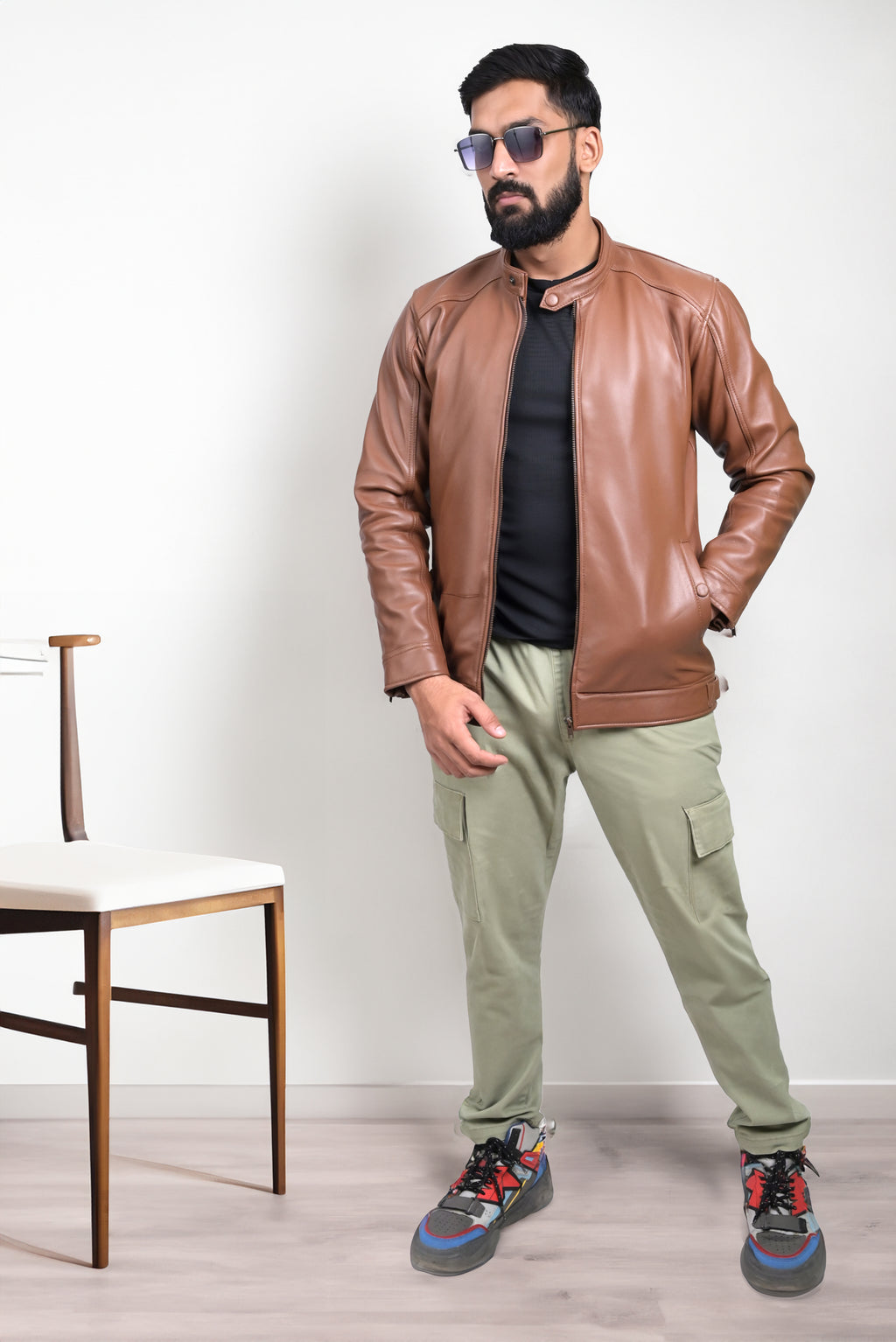 FINEHIDE CLASSIC TAN MONARCAH GENUIN LEATHER JACKETS FOR MEN