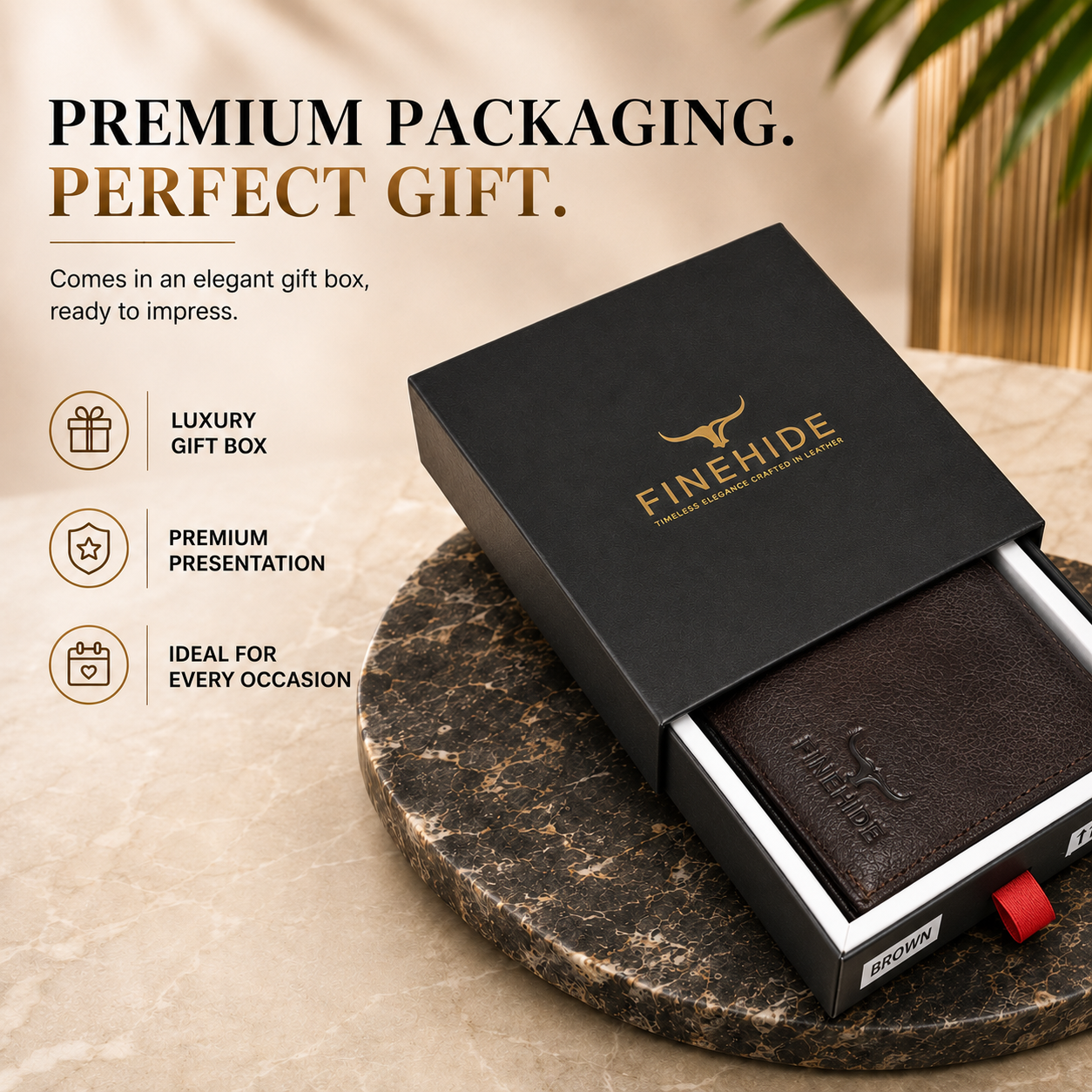 Finehide Premium Leather  Wallet for Men's Dark Brown Antique Leather,  Luxury Gift Box