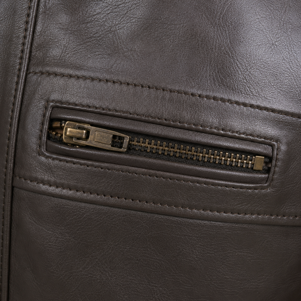 FINEHIDE MEN’S DARK HERITAGE BROWN GENUINE LEATHER BIKER JACKET  FOR MEN