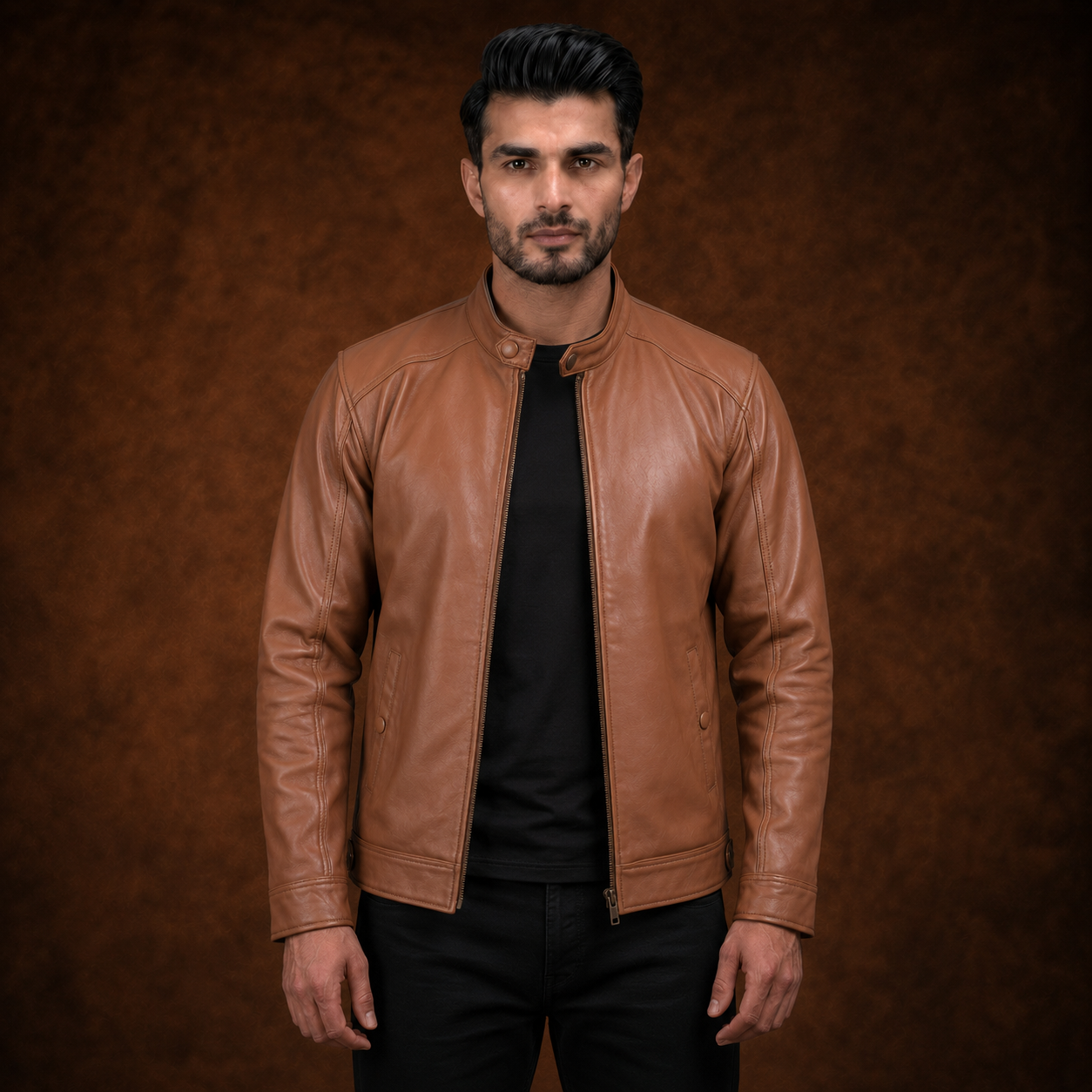 FINEHIDE CLASSIC TAN GENUINE LEATHER JACKET FOR MEN