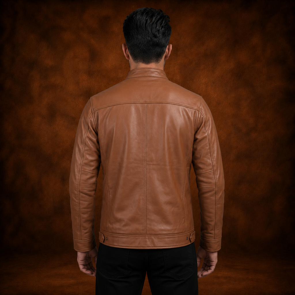 FINEHIDE CLASSIC TAN GENUINE LEATHER JACKET FOR MEN