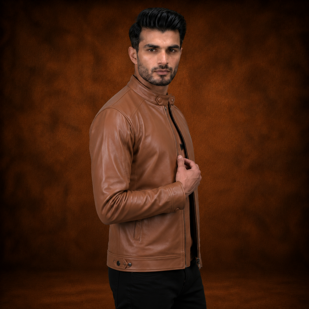 FINEHIDE CLASSIC TAN GENUINE LEATHER JACKET FOR MEN