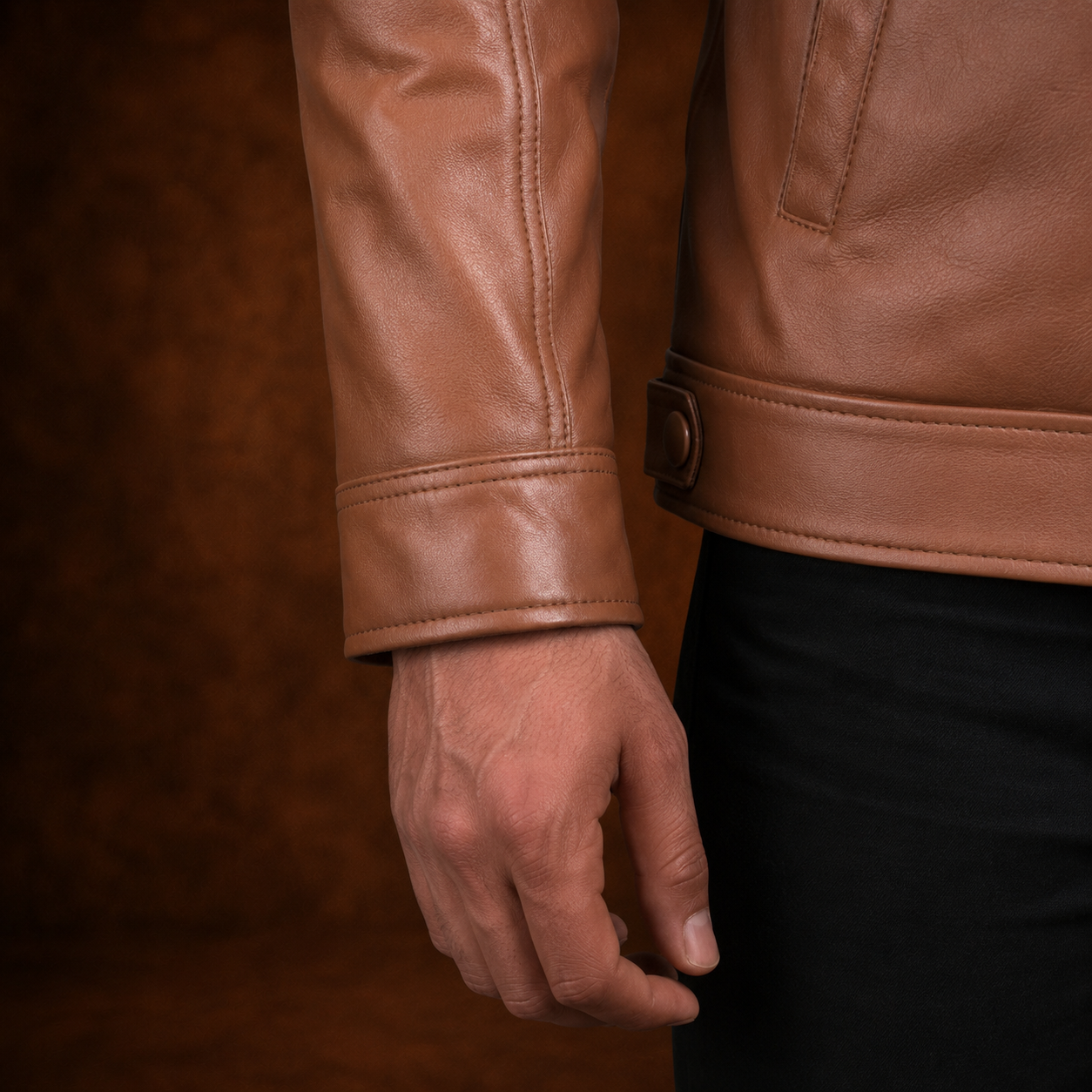 FINEHIDE CLASSIC TAN GENUINE LEATHER JACKET FOR MEN