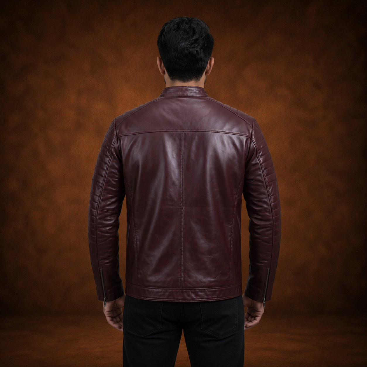 FINEHIDE MEHROON MAVRICK  GENUINE LEATHER JACKET FOR MEN