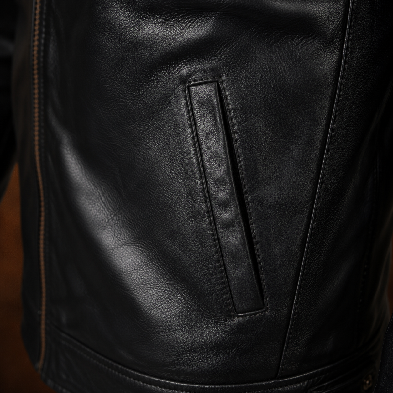 FINEHIDE MEN’S BLACK GENUINE LEATHER QUILTED BOMBER JACKET FOR  MEN