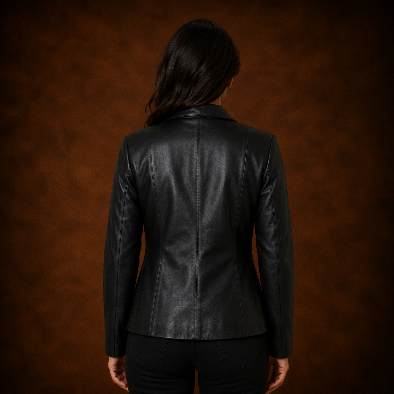 FINEHIDE WOMEN’S BLACK GENUINE LEATHER BLAZER JACKET