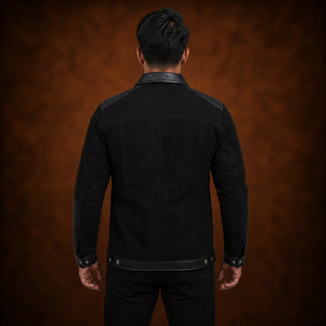 FINEHIDE MEN'S BLACK  GENUINE LEATHER JACKET FOR MEN