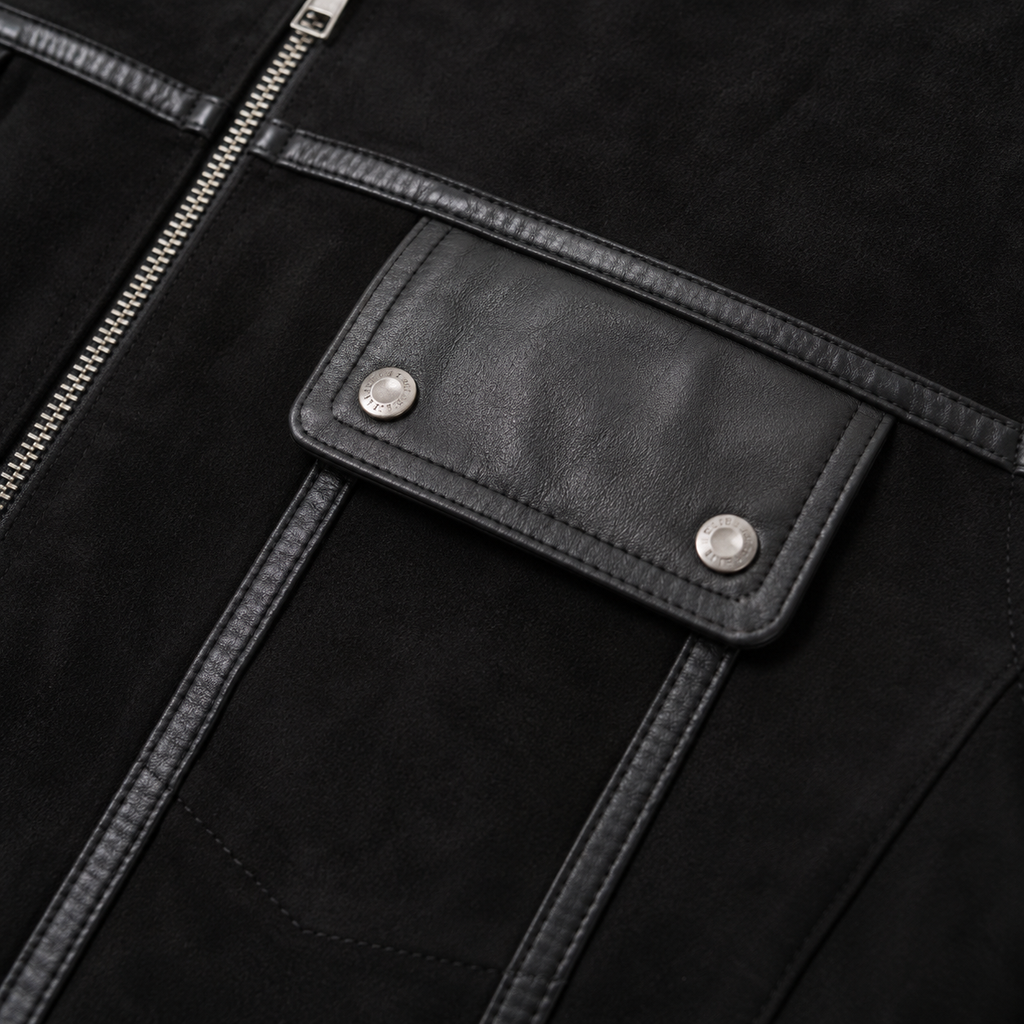 FINEHIDE MEN'S BLACK  GENUINE LEATHER JACKET FOR MEN