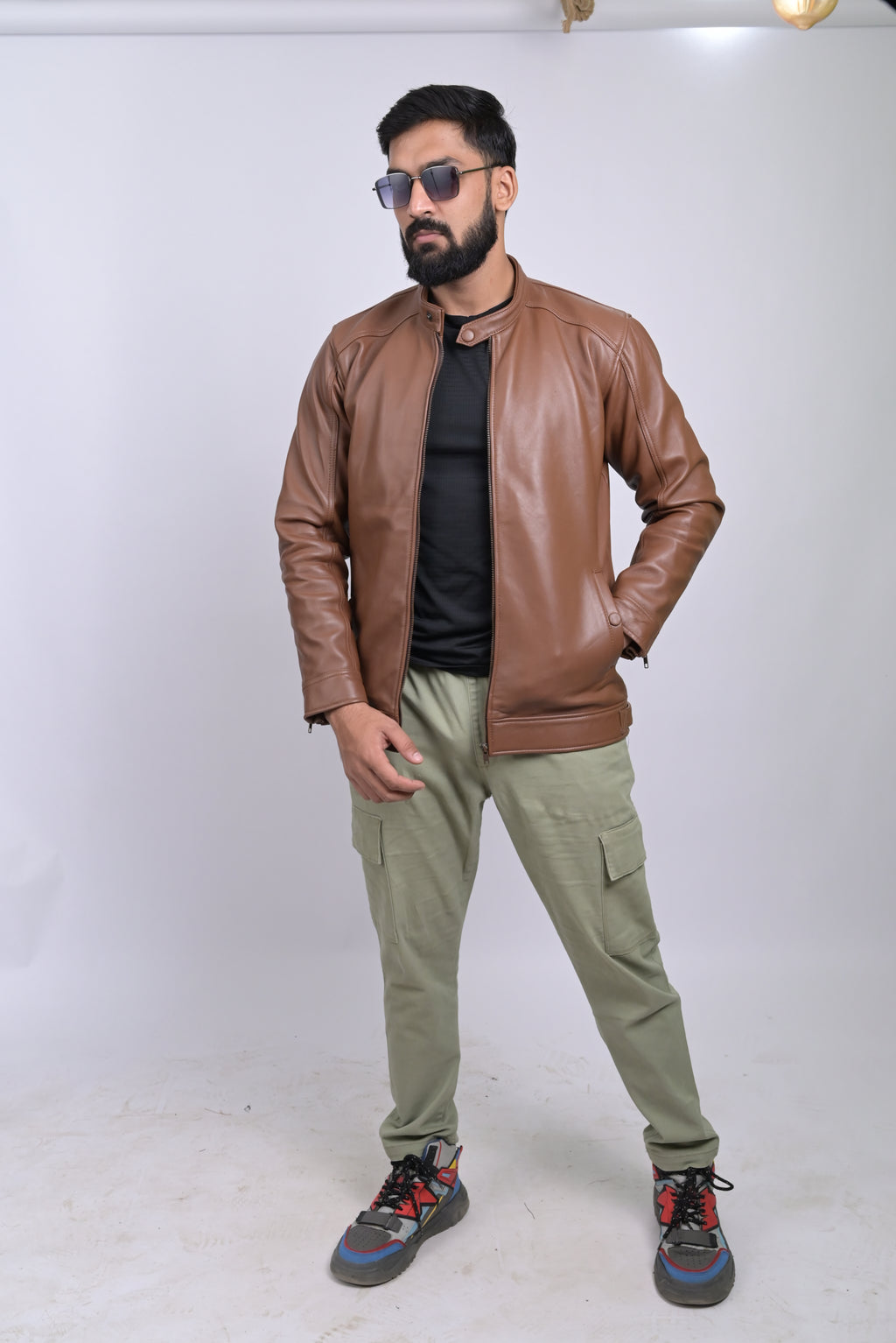 FINEHIDE CLASSIC TAN MONARCAH GENUIN LEATHER JACKETS FOR MEN