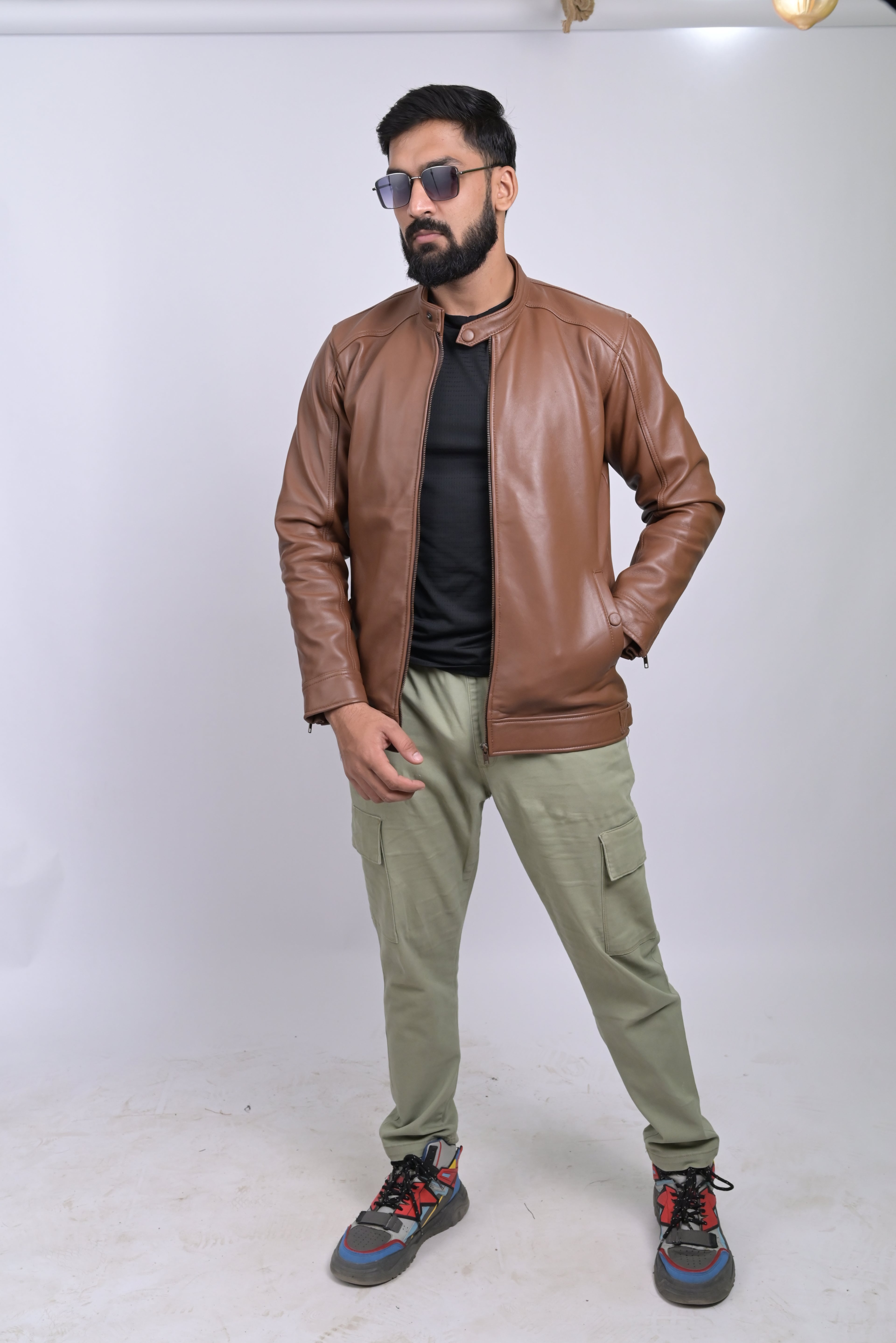 FINEHIDE CLASSIC TAN MONARCAH GENUIN LEATHER JACKETS FOR MEN