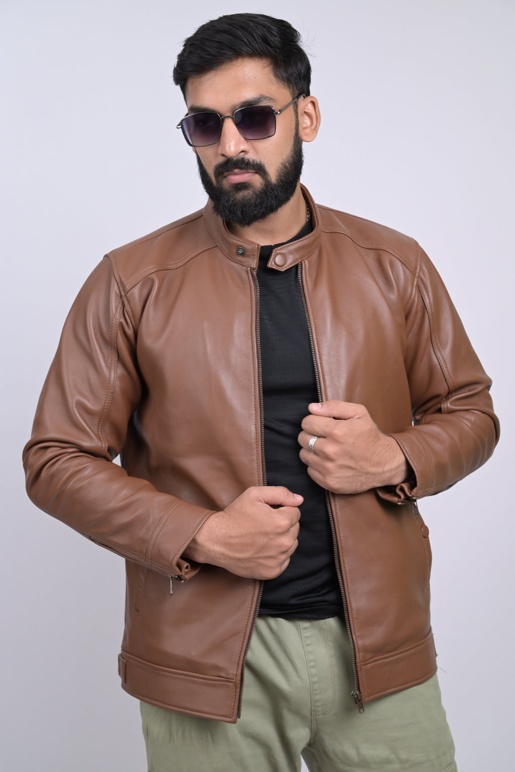 FINEHIDE CLASSIC TAN MONARCAH GENUIN LEATHER JACKETS FOR MEN