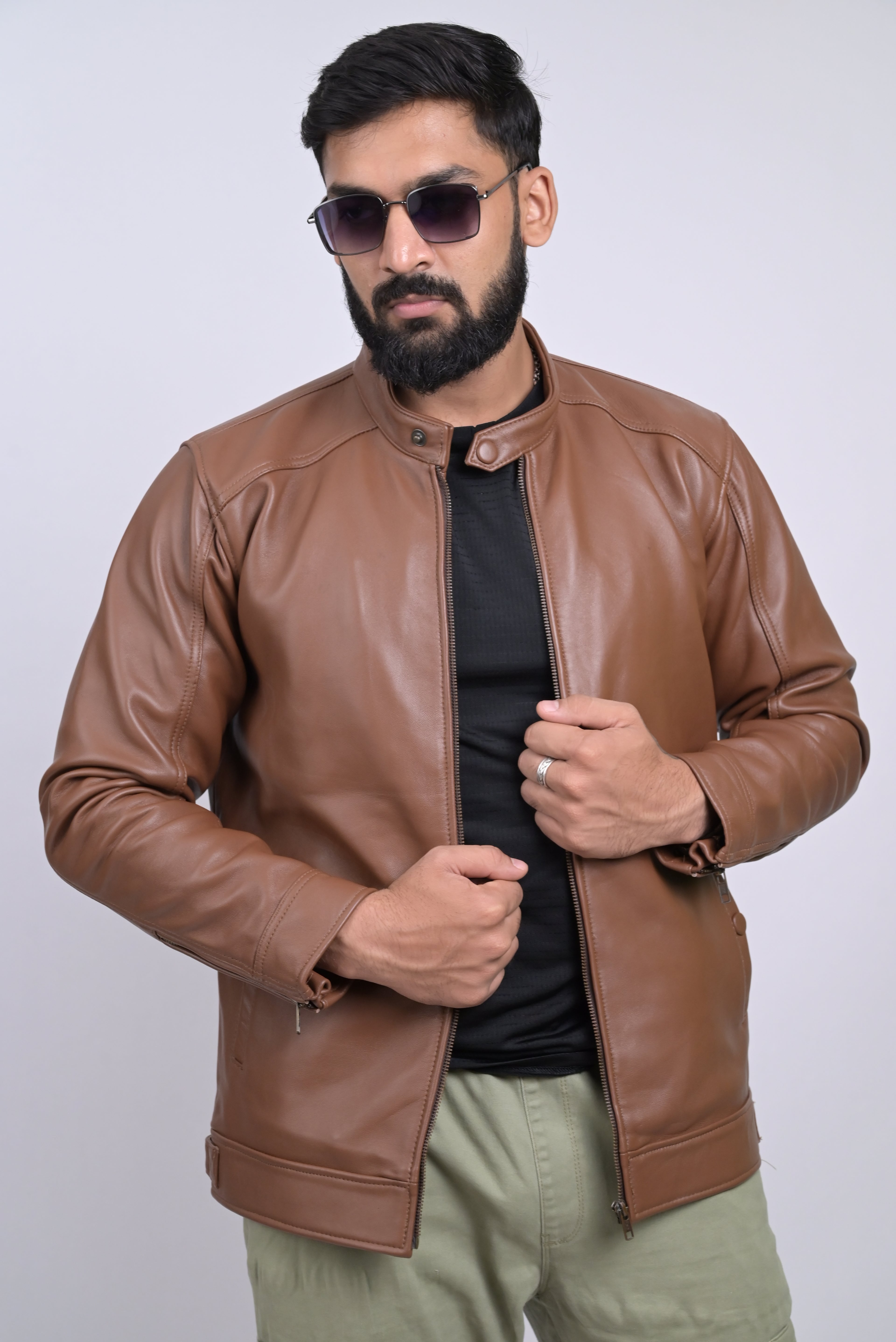 FINEHIDE CLASSIC TAN MONARCAH GENUIN LEATHER JACKETS FOR MEN