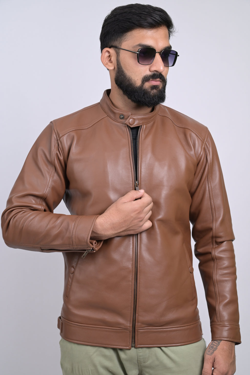 FINEHIDE CLASSIC TAN MONARCAH GENUIN LEATHER JACKETS FOR MEN
