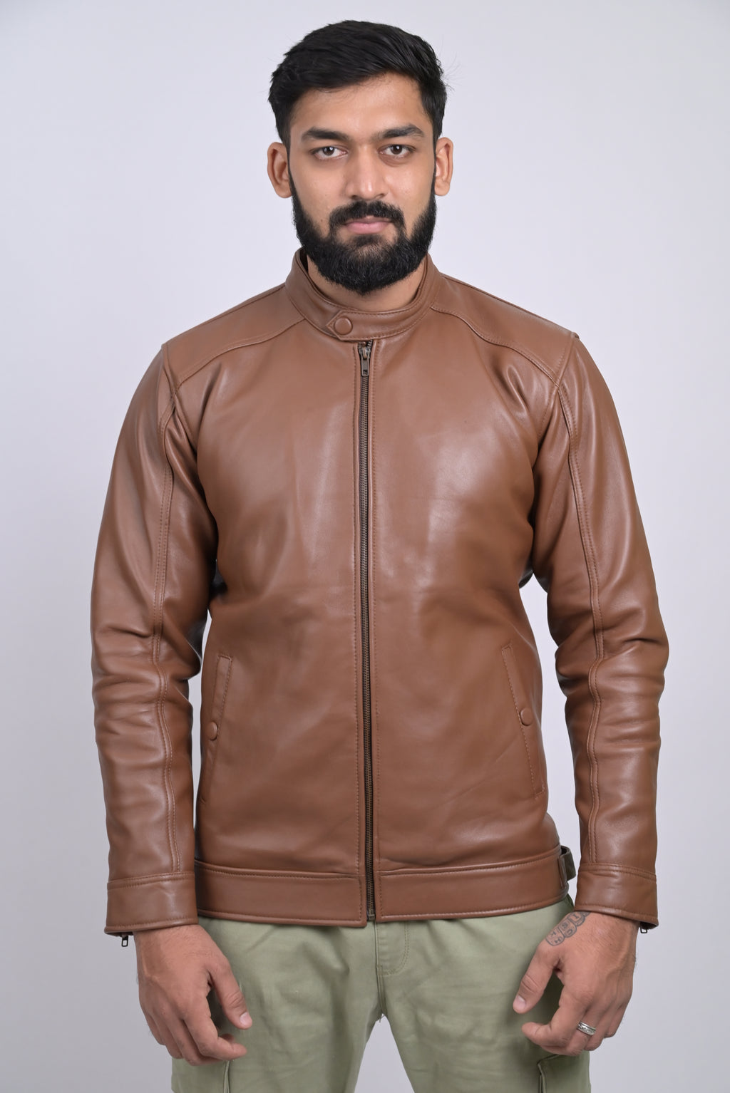 FINEHIDE CLASSIC TAN MONARCAH GENUIN LEATHER JACKETS FOR MEN