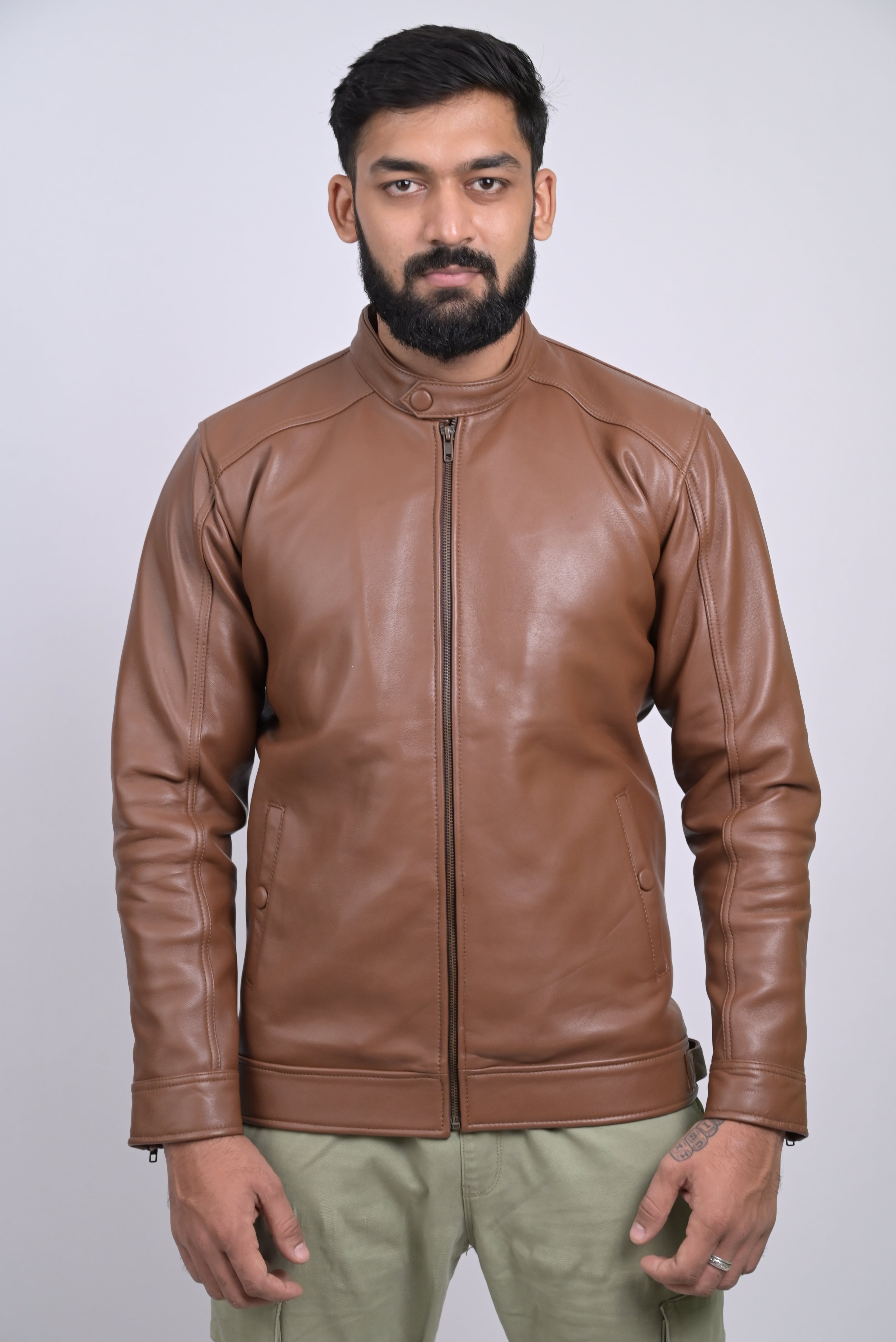 FINEHIDE CLASSIC TAN MONARCAH GENUIN LEATHER JACKETS FOR MEN
