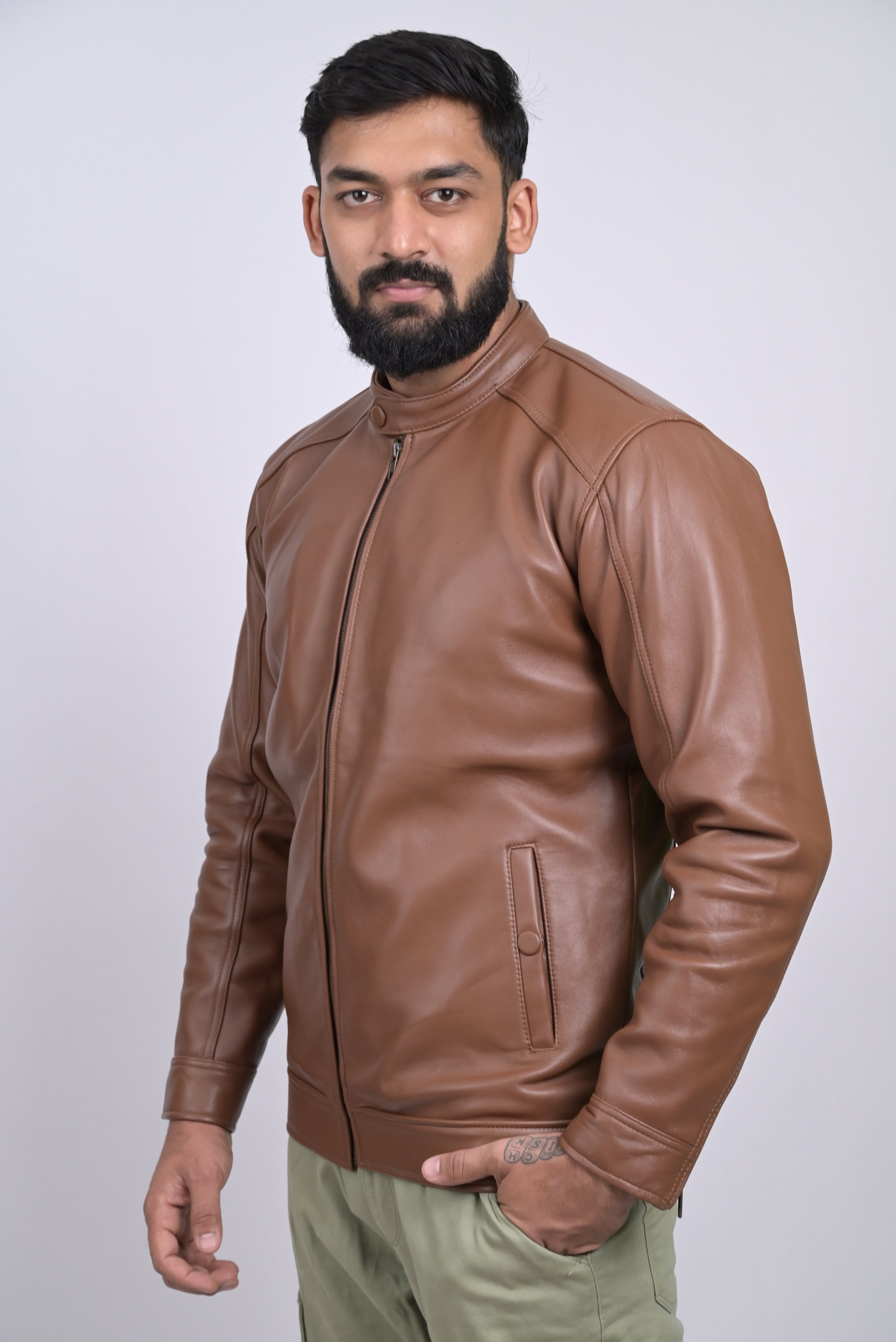 FINEHIDE CLASSIC TAN MONARCAH GENUIN LEATHER JACKETS FOR MEN
