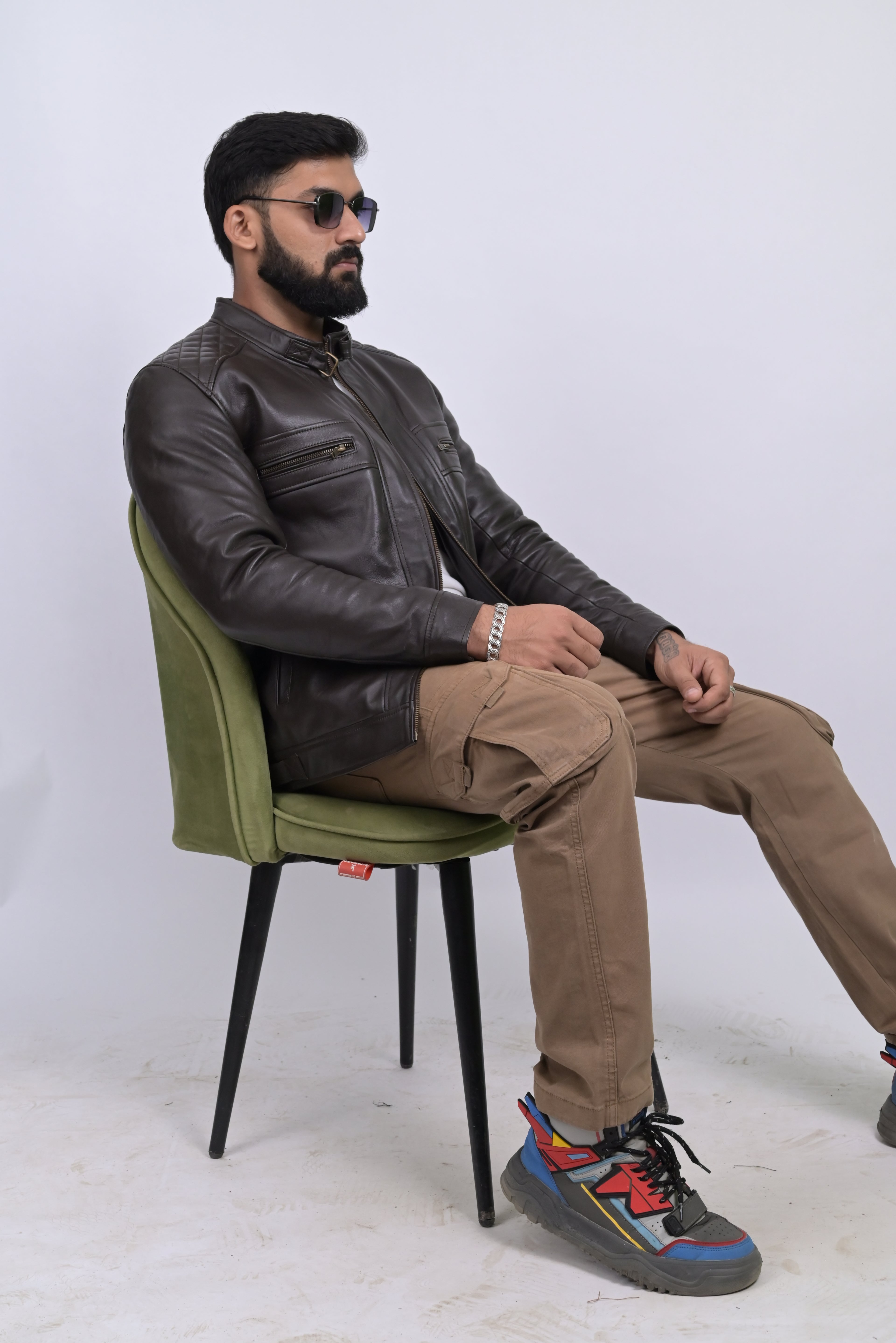 FINEHIDE DARK HERITAGE - QUILTED SHOULDER BROWN GENUINE LEATHER JACKKET FOR MEN