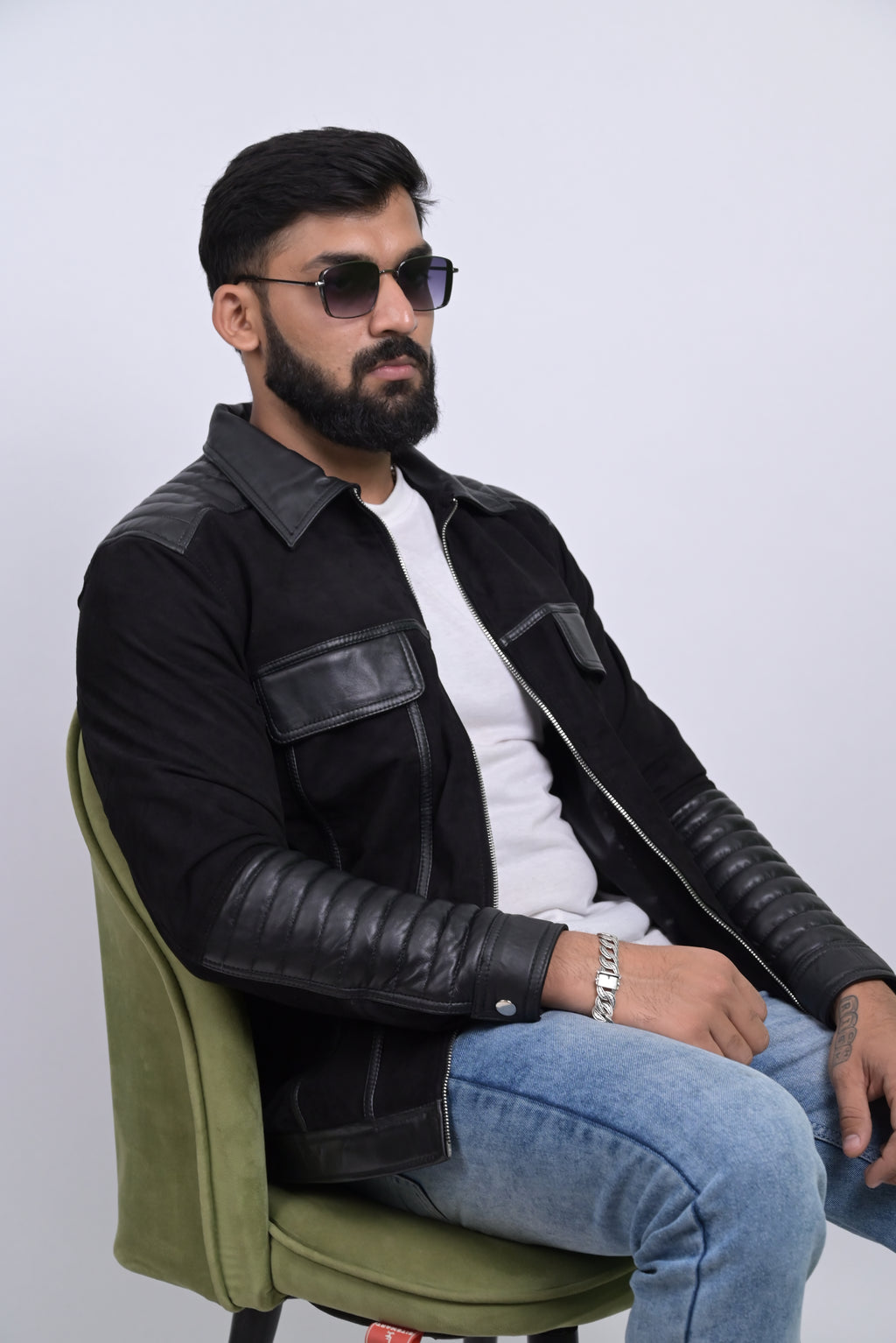 FINEHIDE  MIDNIGHT FUSION GENUINE LEATHER JACKETS FOR MENS