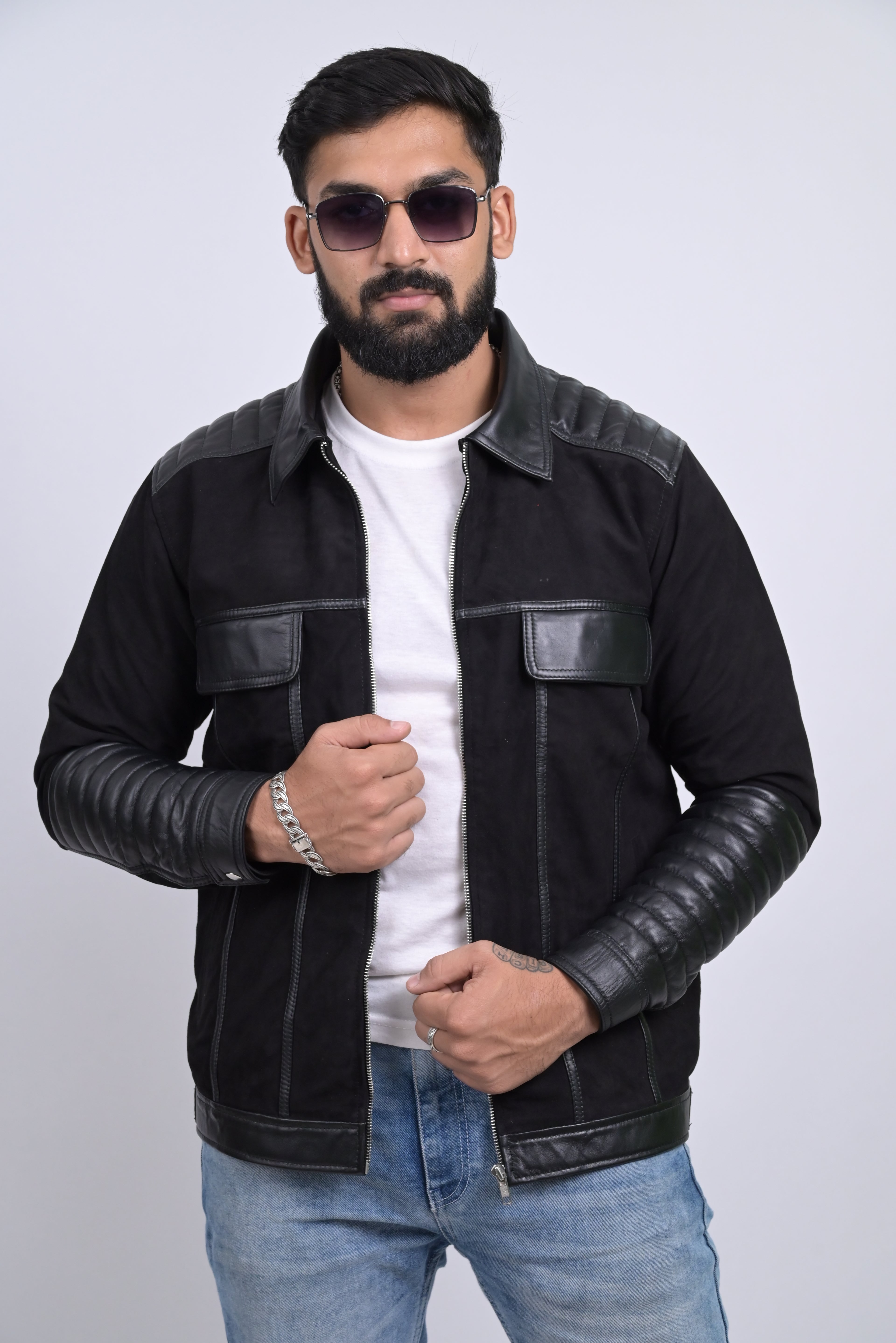FINEHIDE  MIDNIGHT FUSION GENUINE LEATHER JACKETS FOR MENS