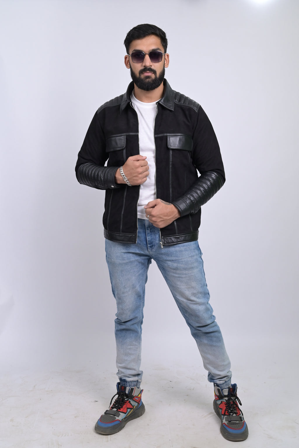 FINEHIDE  MIDNIGHT FUSION GENUINE LEATHER JACKETS FOR MENS