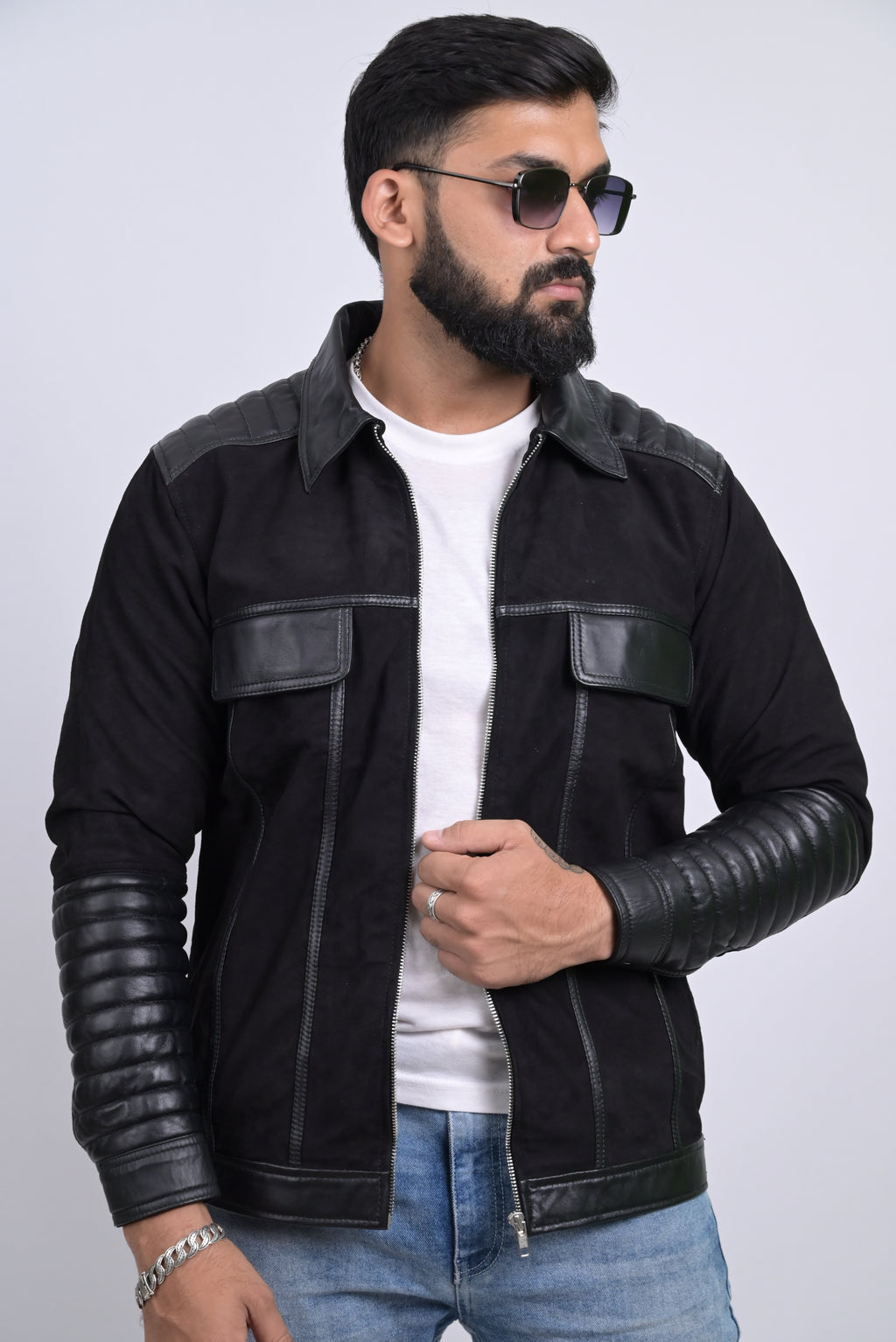 FINEHIDE  MIDNIGHT FUSION GENUINE LEATHER JACKETS FOR MENS