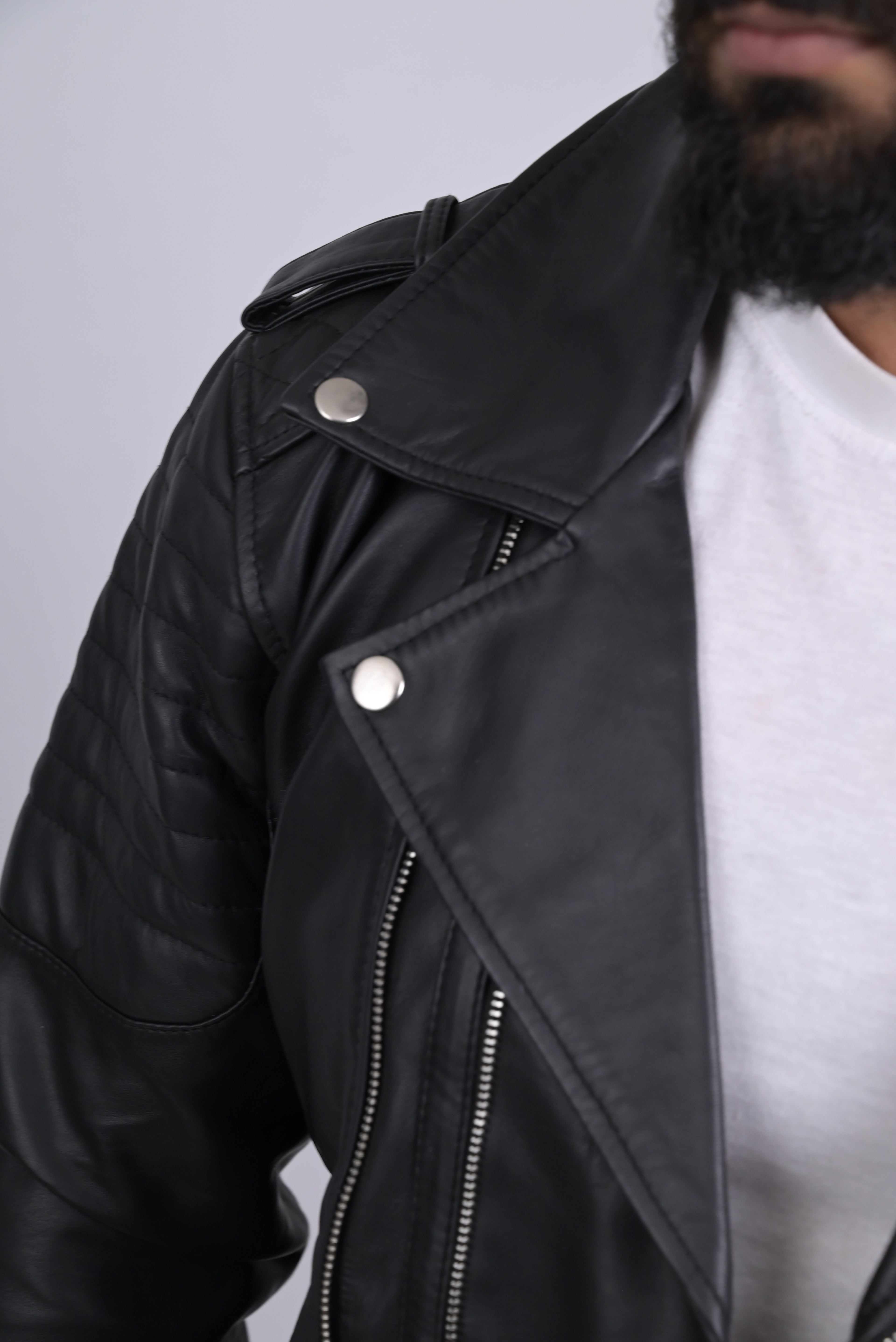 FINEHIDE ONYXREBEL QUILTED BLACK BIKER GENUINE LEATHER JACKETS FOR MENS