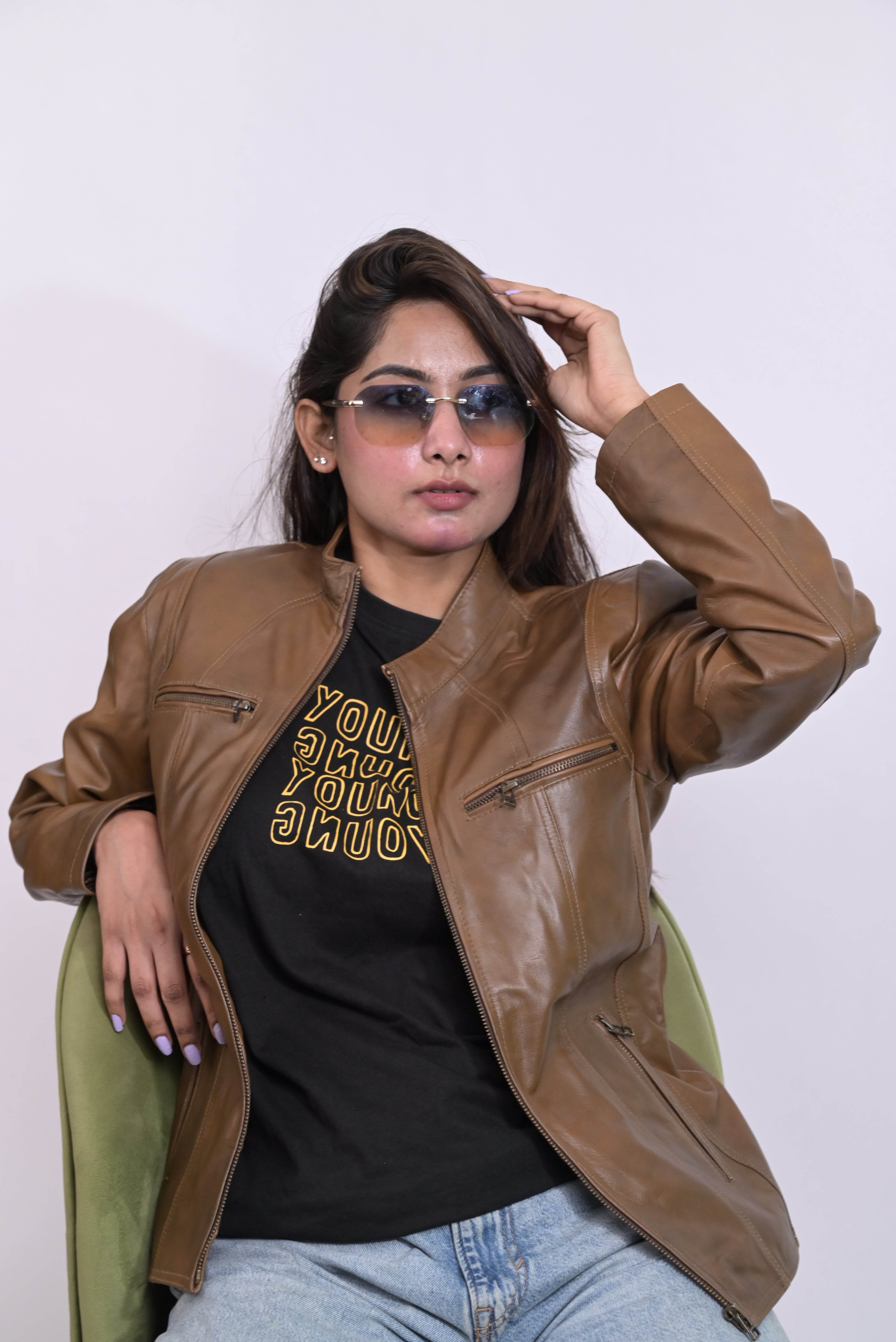 FINEHIDE CARAMEL LUXE BROWN ANTIQUE GENUINE LEATHER JACKETS FOR WOMEN