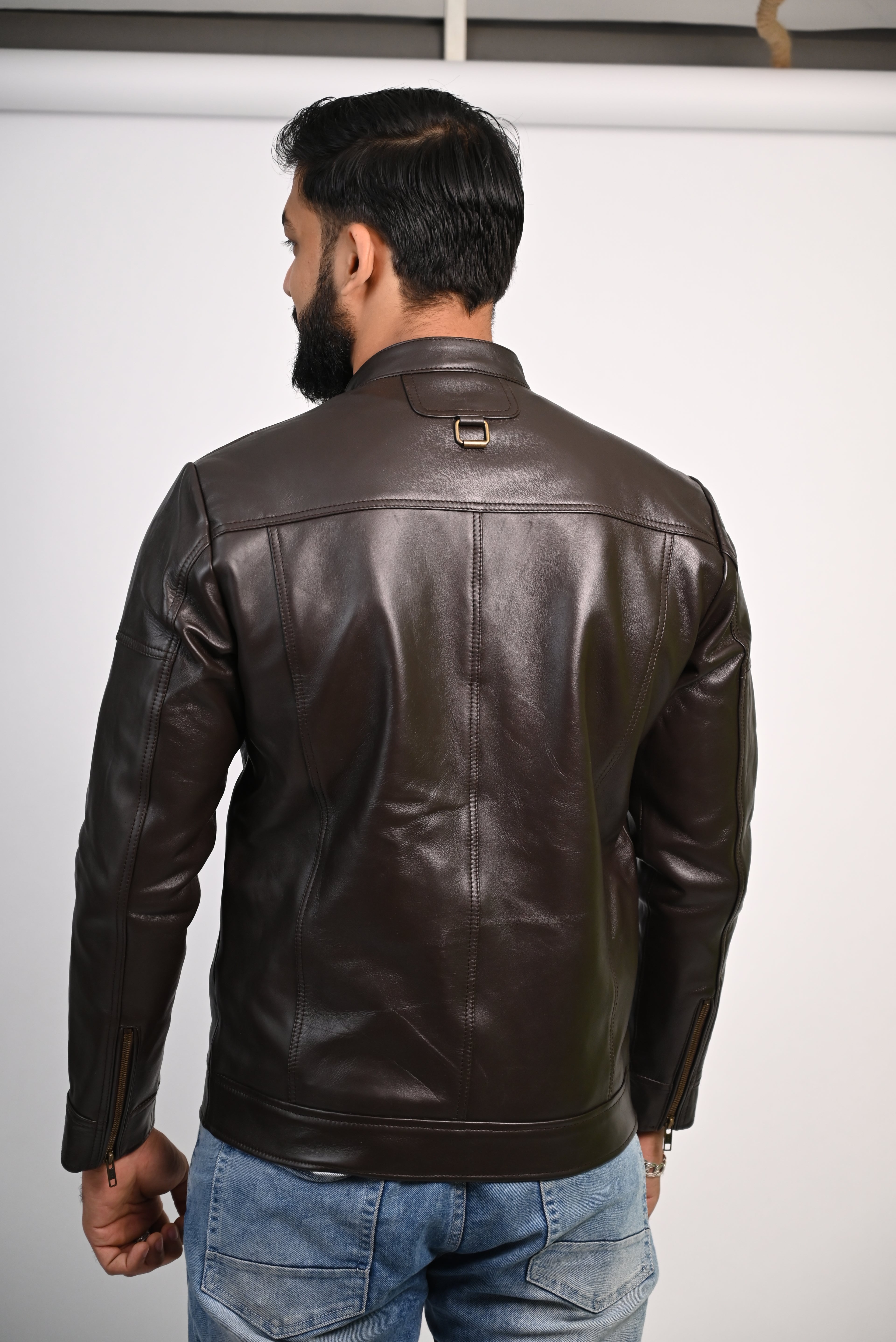 FINEHIDE DARKKNIGHT CHOCLATE BROWN GENUINE LEATHER JACKETS FOR MENS