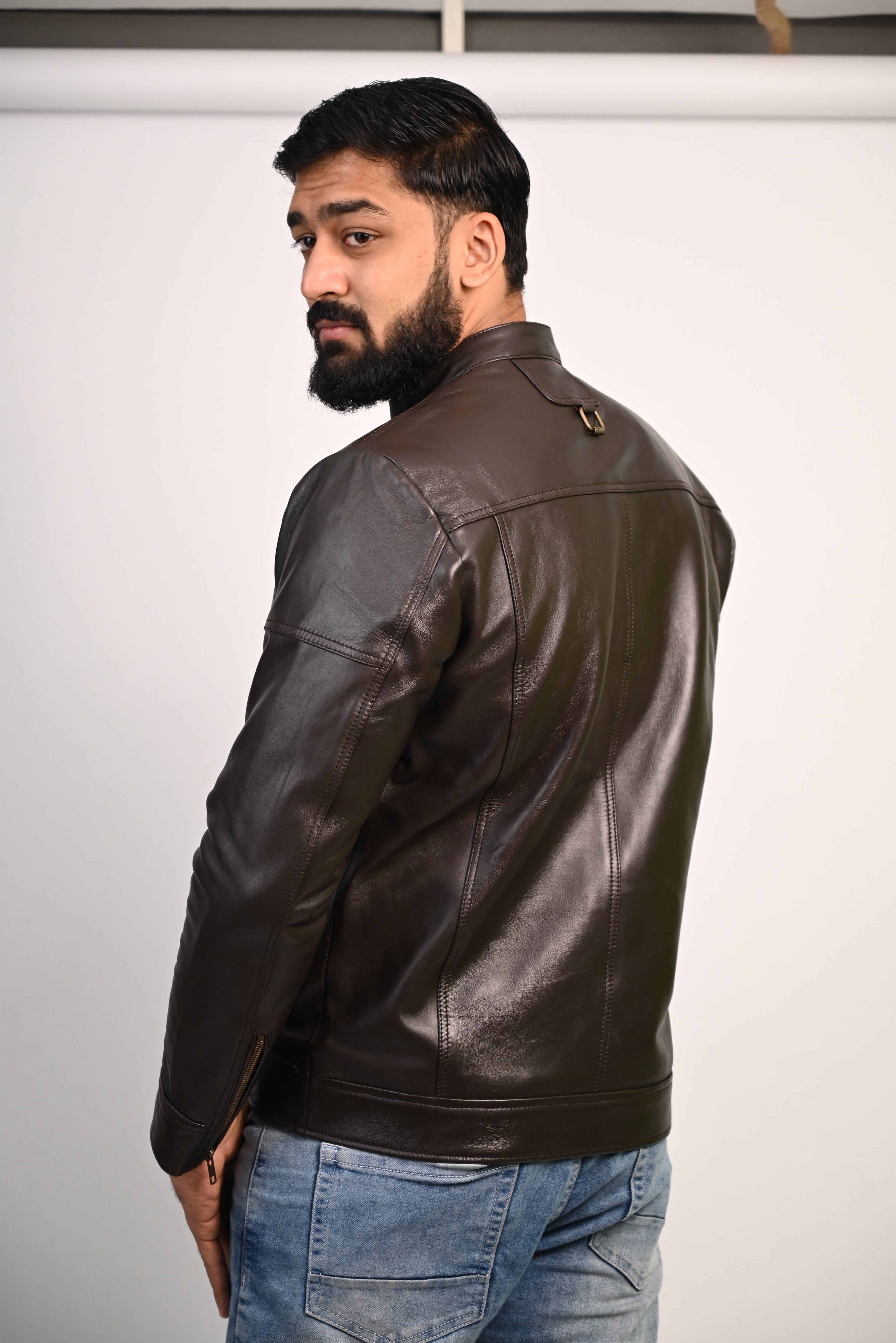 FINEHIDE DARKKNIGHT CHOCLATE BROWN GENUINE LEATHER JACKETS FOR MENS