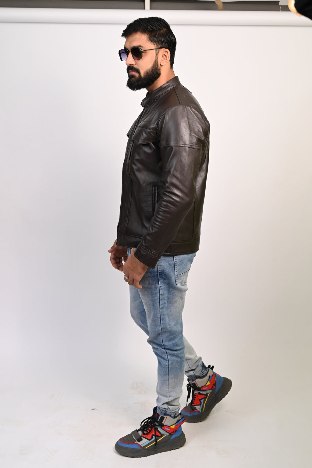 FINEHIDE DARKKNIGHT CHOCLATE BROWN GENUINE LEATHER JACKETS FOR MENS