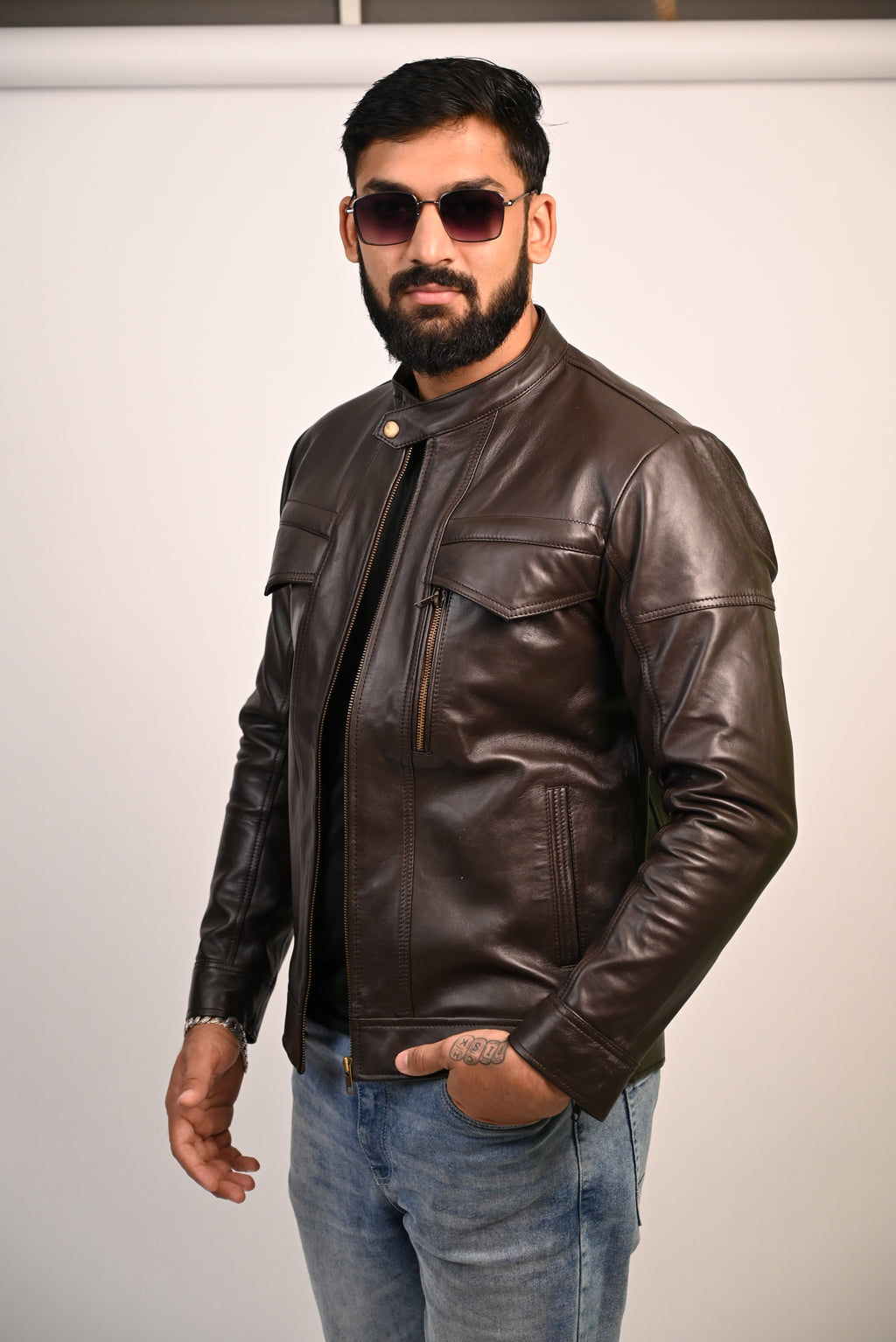FINEHIDE DARKKNIGHT CHOCLATE BROWN GENUINE LEATHER JACKETS FOR MENS