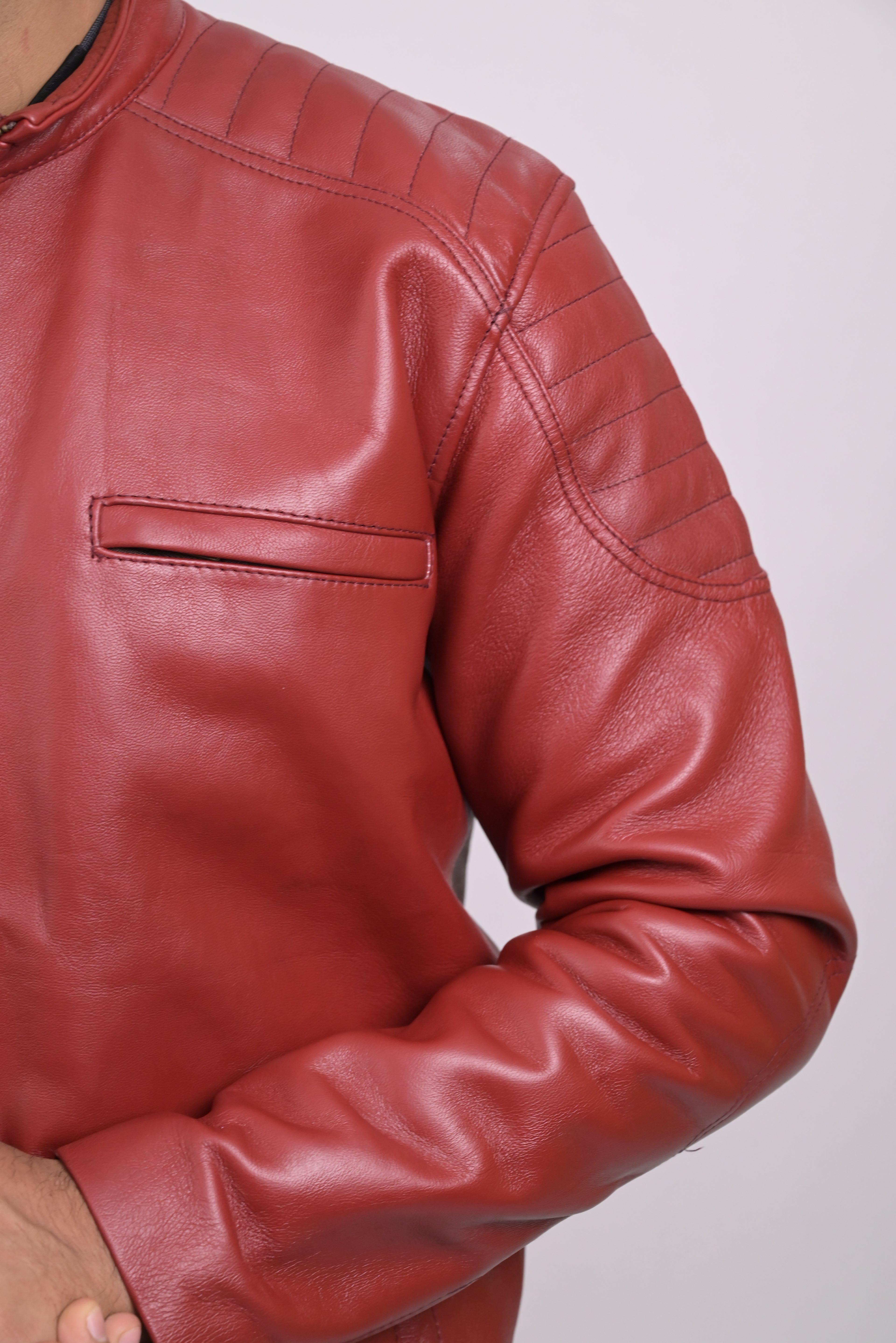 FINEHIDE BOLD RED GENUINE  LEATHER JACKETS FOR MENS