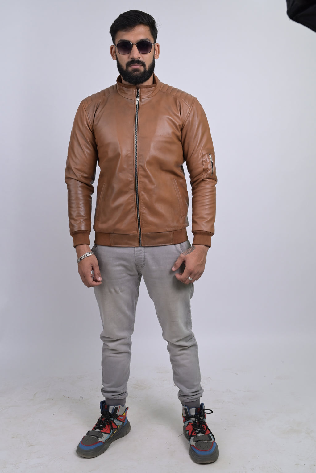 FINEHIDE TANAVIATOR BOMBER STYLE GENUINE LEATHER JACKETS FOR MENS