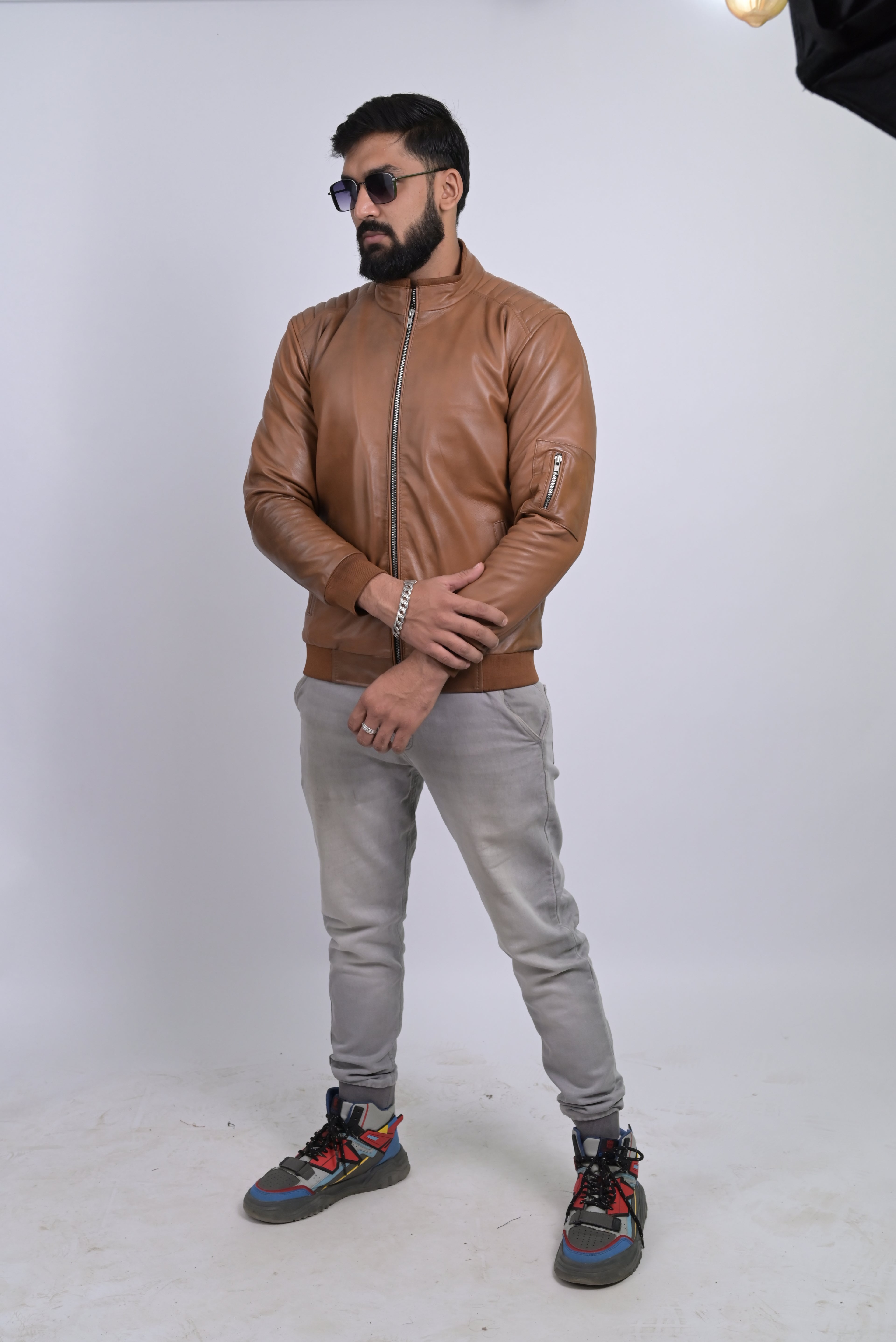 FINEHIDE TANAVIATOR BOMBER STYLE GENUINE LEATHER JACKETS FOR MENS