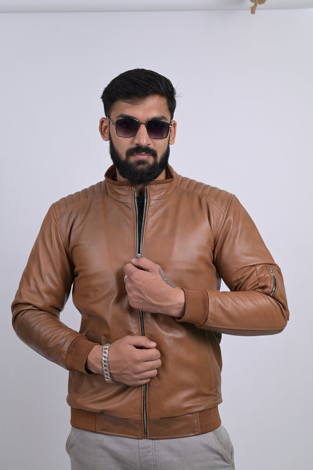 FINEHIDE TANAVIATOR BOMBER STYLE GENUINE LEATHER JACKETS FOR MENS