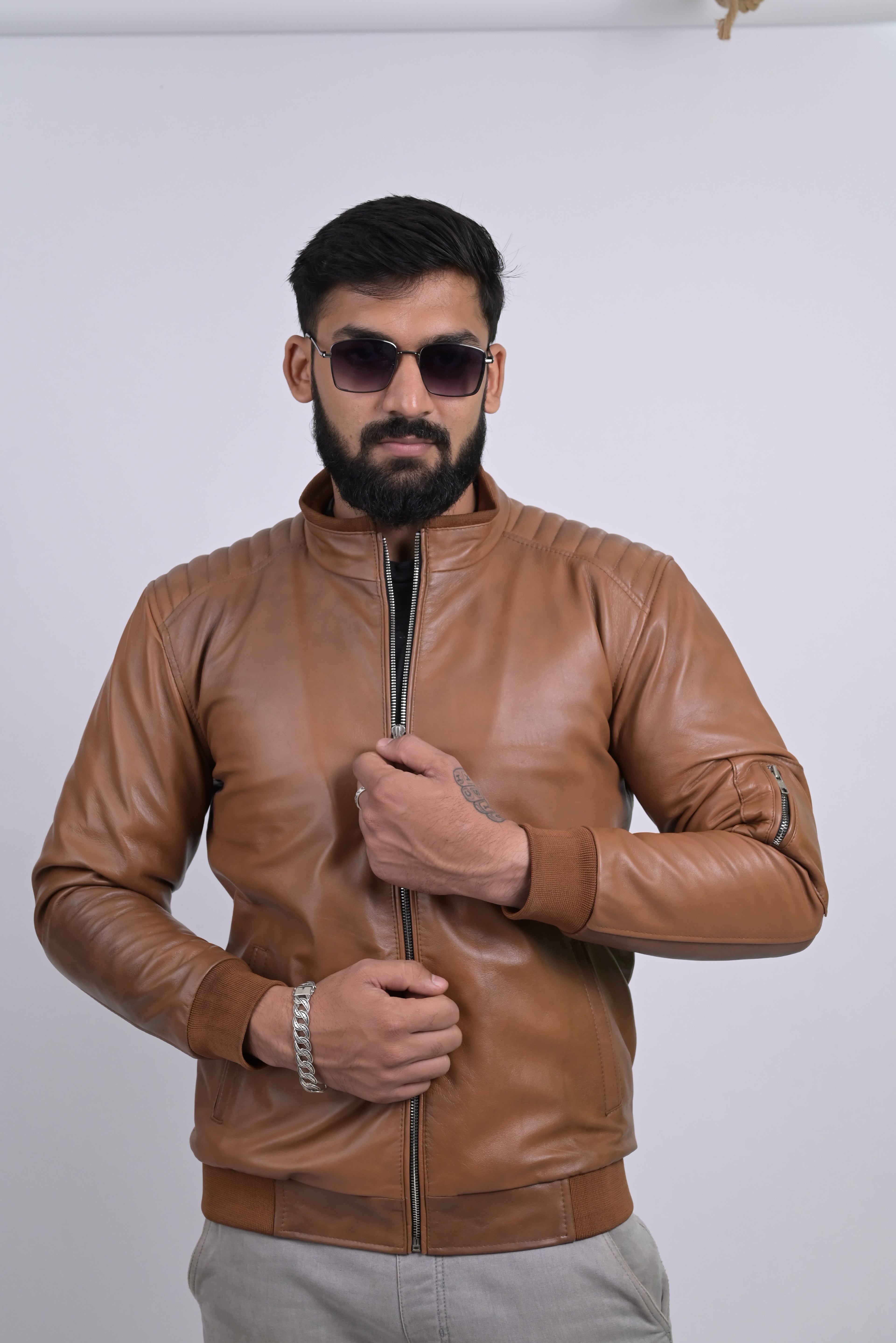 FINEHIDE TANAVIATOR BOMBER STYLE GENUINE LEATHER JACKETS FOR MENS