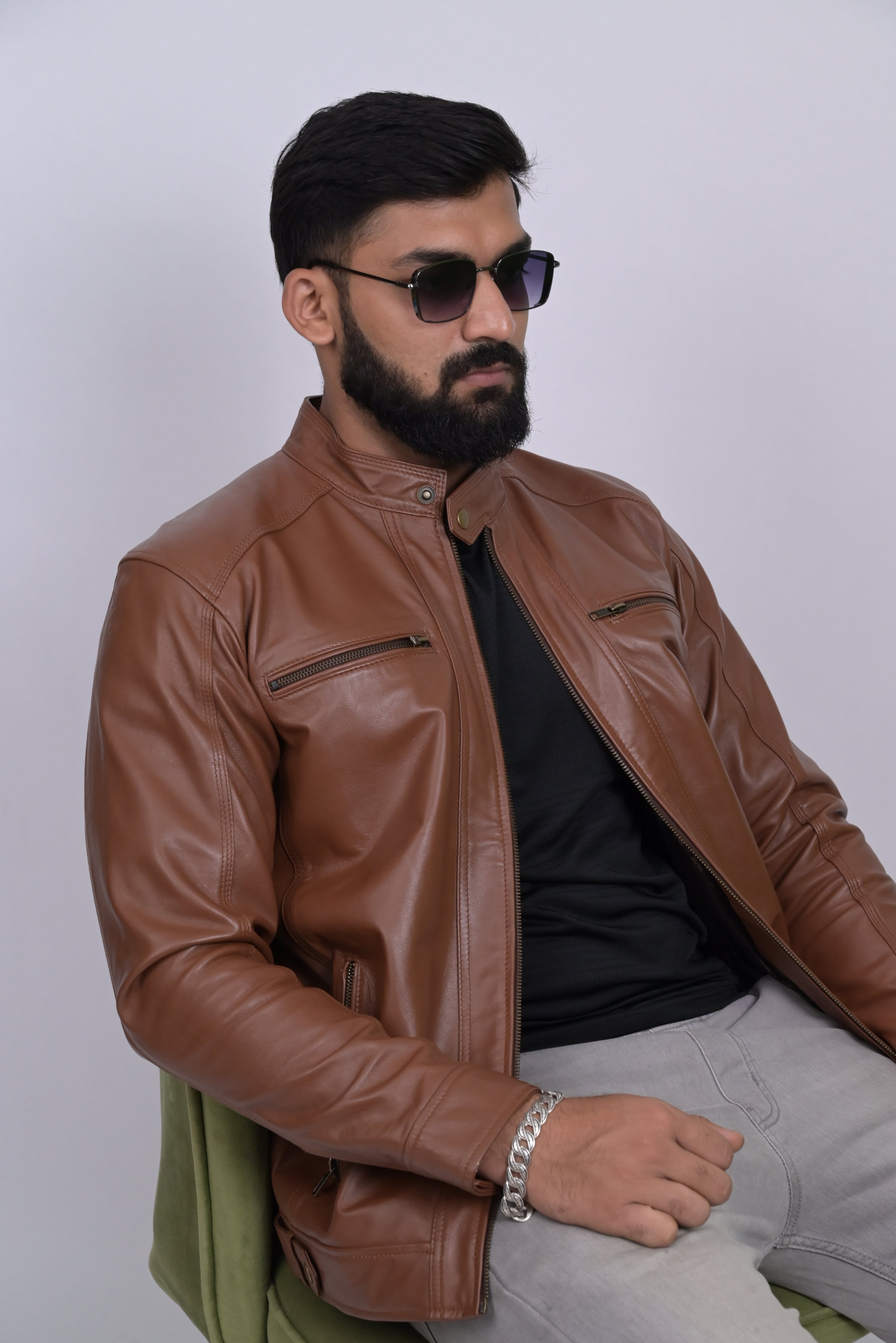 FINEHIDE CUGNACK HERITAGE TAN GENUINE LEATHER JACKETS FOR MENS