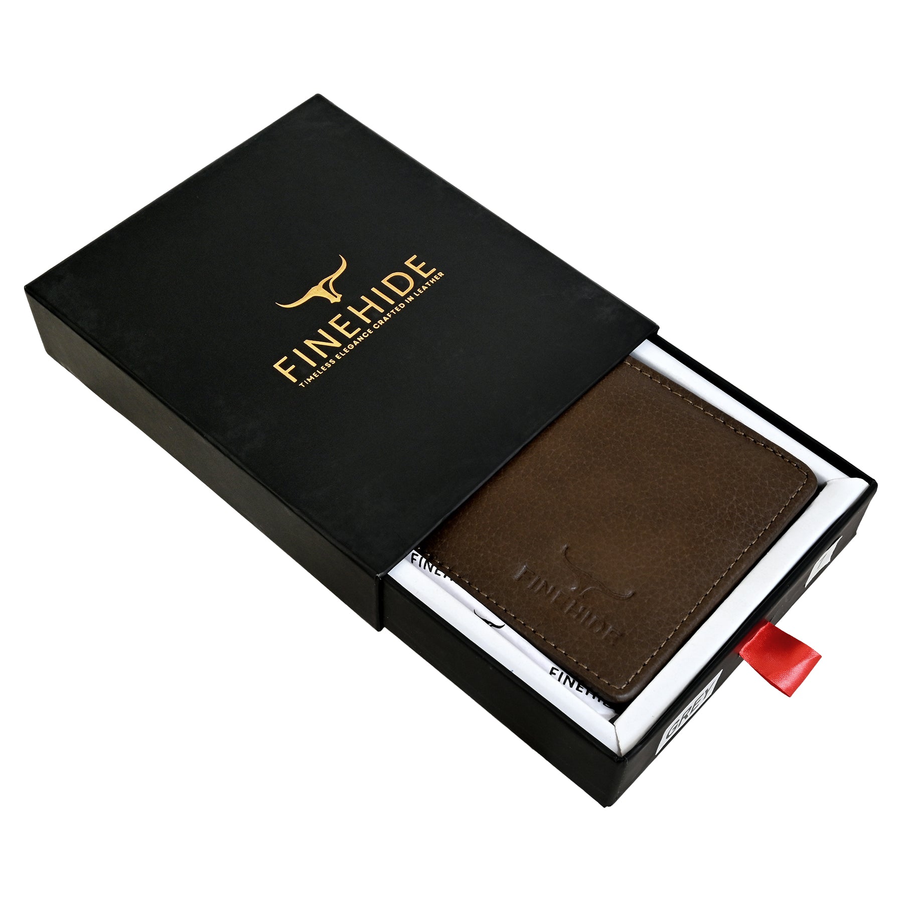 Finehide Classic Bifold Wallet for Men's Dark Brown Genuine Leather, 3 Card Slots, Coin Pocket, Secret Compartments | Premium Gift Box