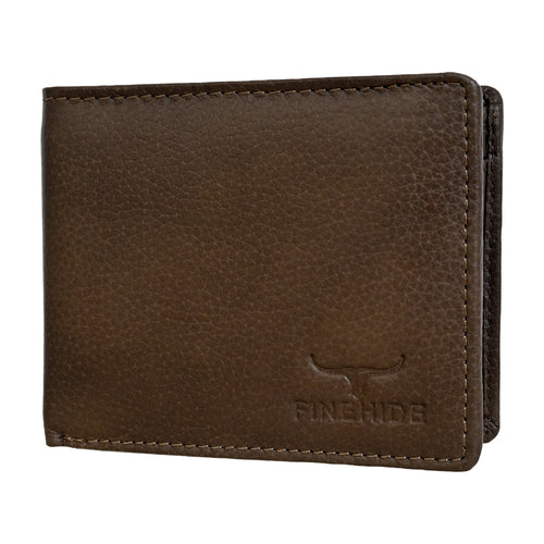 Finehide Classic Bifold Wallet for Men's Dark Brown Genuine Leather, Premium Gift Box
