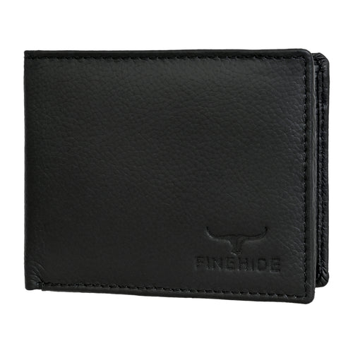 Finehide Classic Bifold Wallet for Men's Black Genuine Leather,  Premium Gift Box