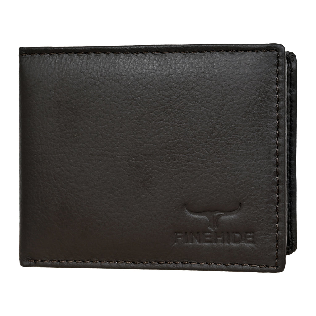 Finehide Executive Bifold Wallet for Men's Grey Premium Leather,  Luxury Gift Box