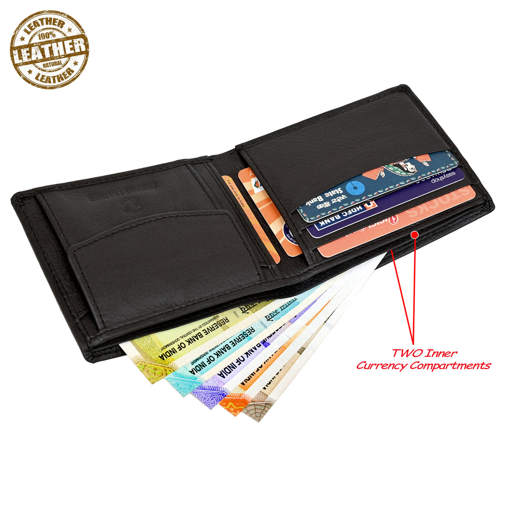 Finehide Executive Bifold Wallet for Men's Grey Premium Leather,  Luxury Gift Box