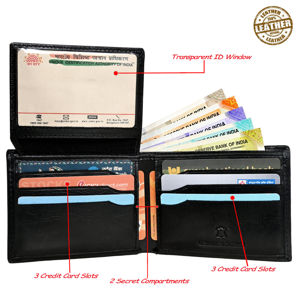 Finehide Premium Leather Wallet for Men's Black Genuine Leather,  Luxury Gift Box